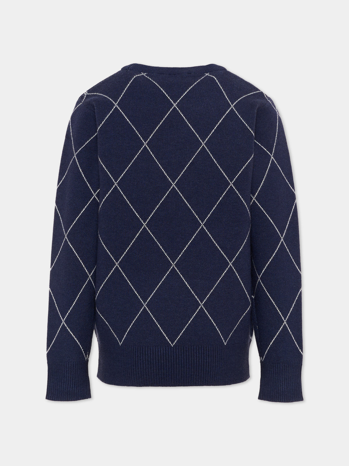 Maglione blu per bambino con logo,Trussardi Junior,TBA26030MA BLUE_NAVAL BLUE NAVAL