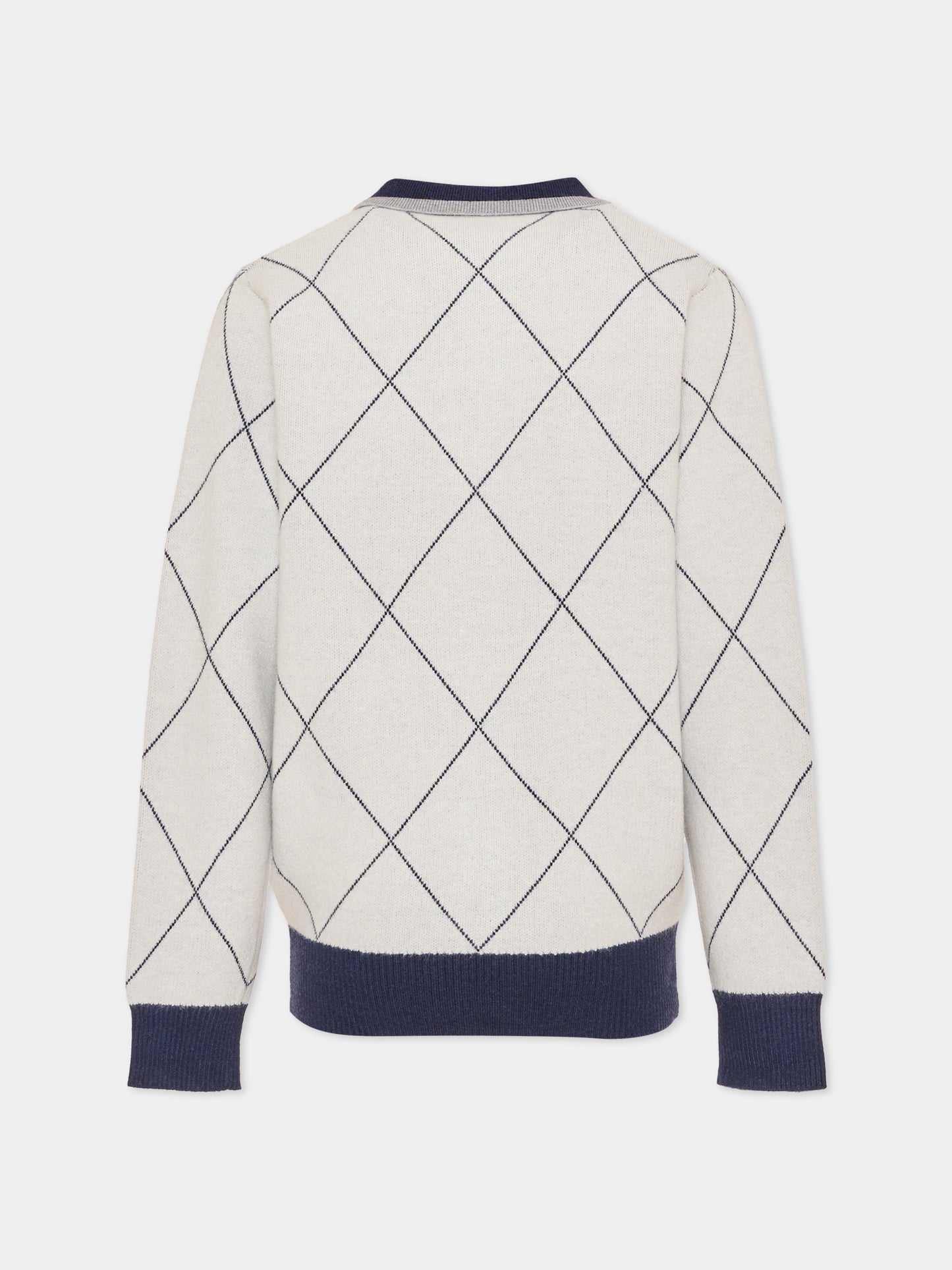 Cardigan avorio per bambino a rombi,Trussardi Junior,TBA26028CD O-WHT/BL.N OFF-WHITE