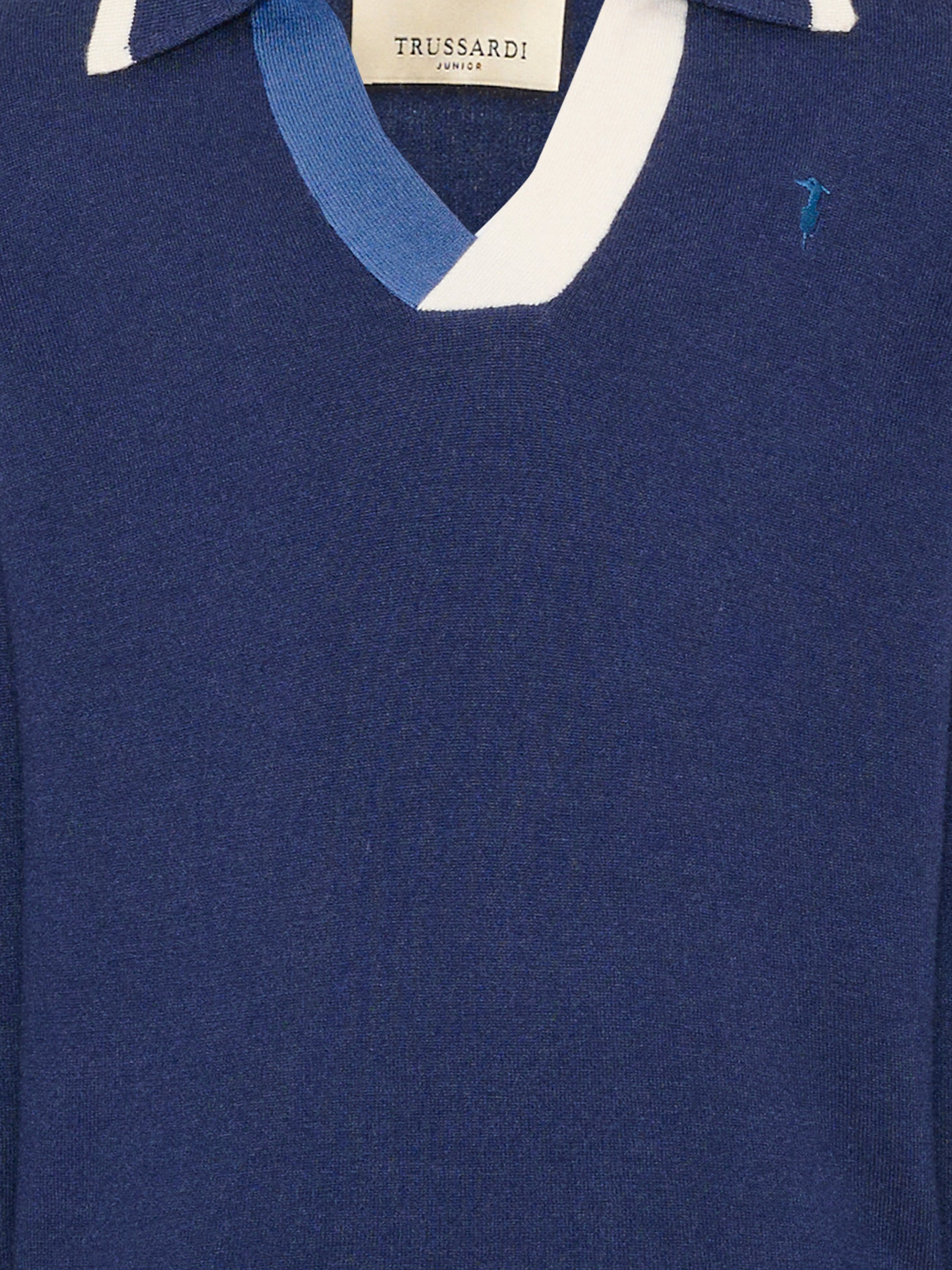 Maglione blu per bambino con ricamo,Trussardi Junior,TBA26033PO BLUE_N/A/O BLUE NAVAL