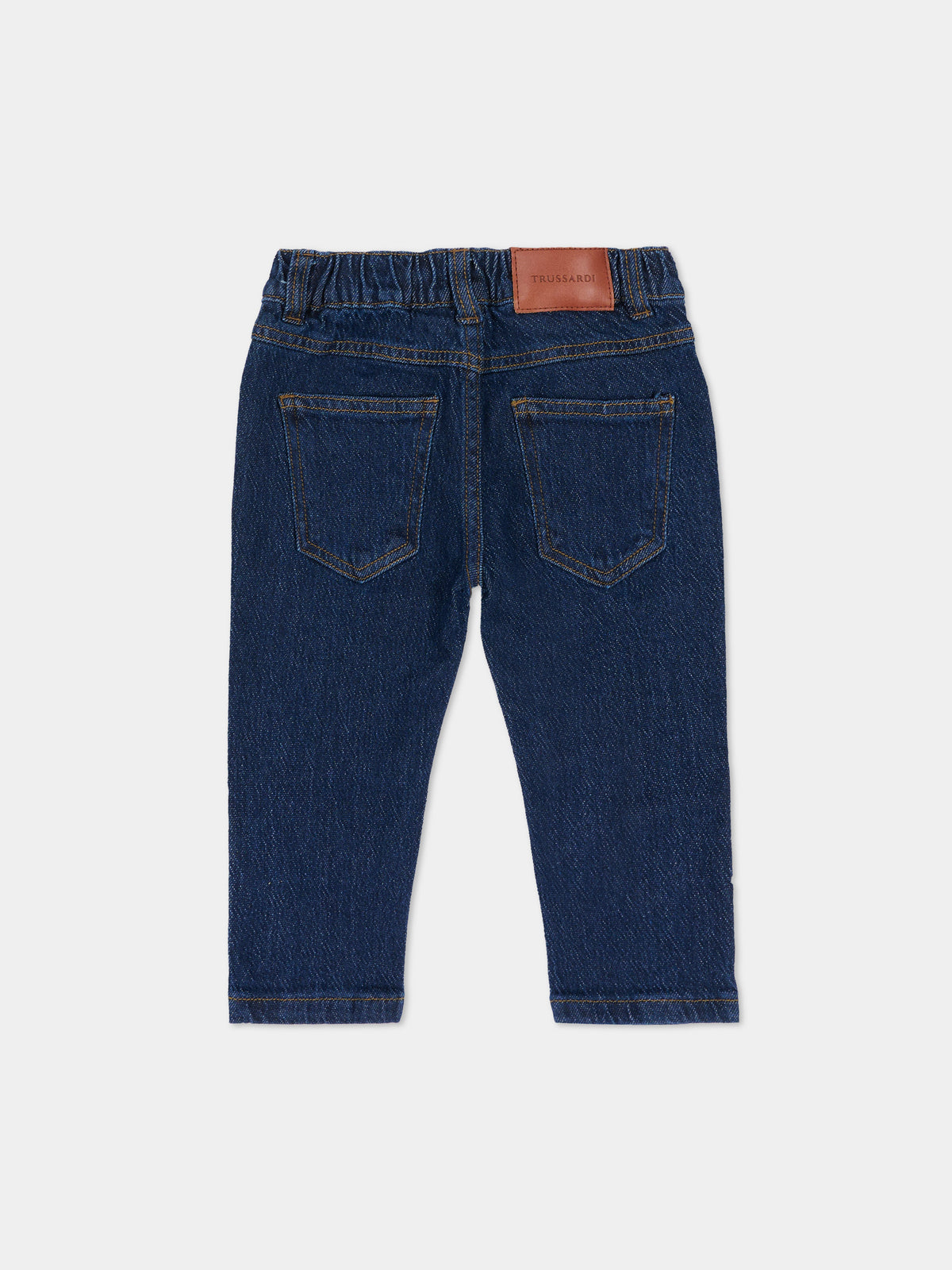 Jeans blu per neonato,Trussardi Junior,TIA26017JE D.BLUE_DK DENIM BLUE DARK