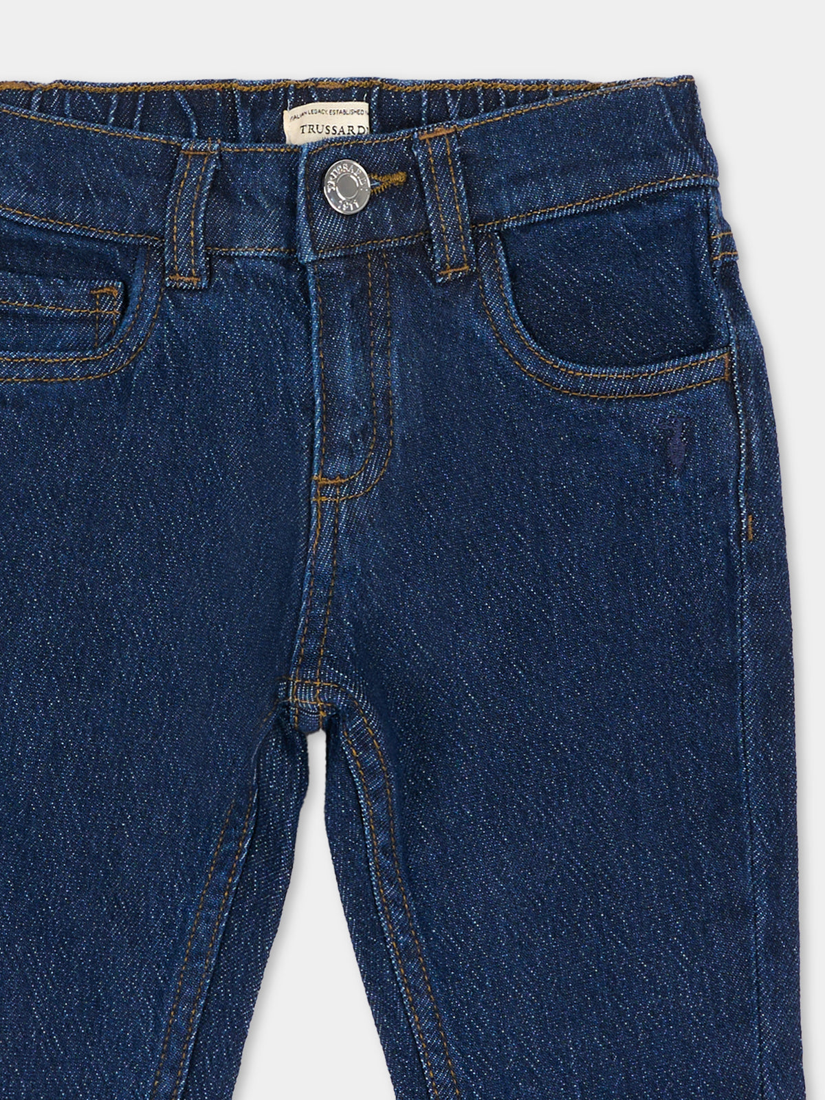 Jeans blu per neonato,Trussardi Junior,TIA26017JE D.BLUE_DK DENIM BLUE DARK