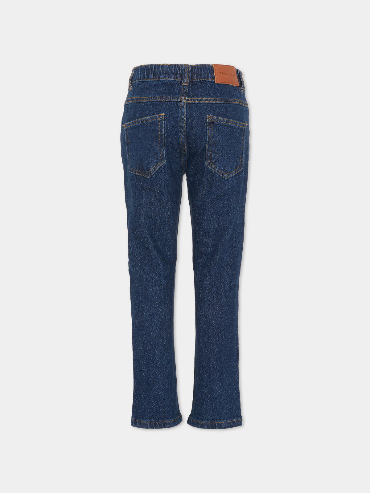Jeans blu per bambino,Trussardi Junior,TIA26017JE D.BLUE_DK DENIM BLUE DARK