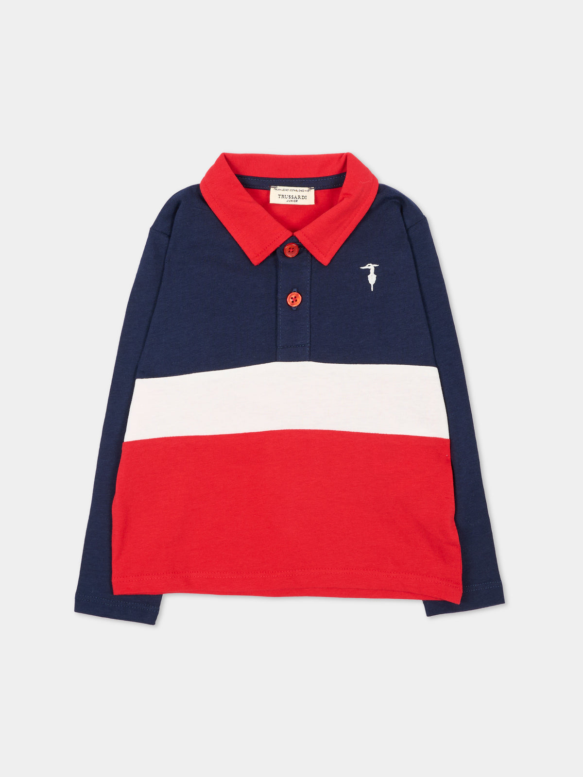 Polo a manica lunga rossa per neonato,Trussardi Junior,TIA26053PO RED_C/B/OW RED CHERRY