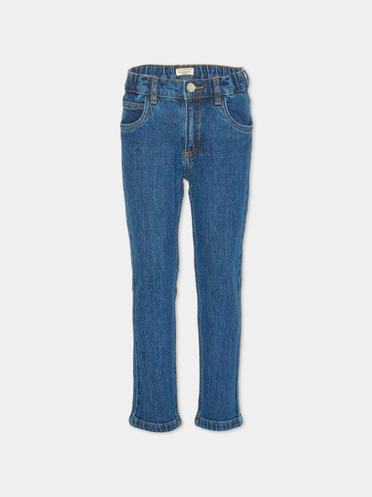 Jeans denim per bambino con logo,Trussardi Junior,TIA26057JE D.BLUE_MED DENIM BLUE MEDIUM