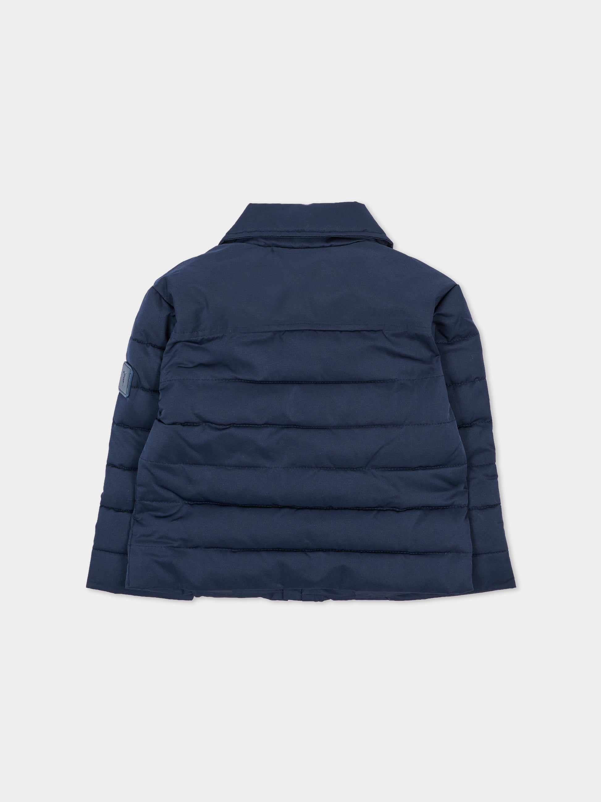 Piumino blu per neonato trapuntato,Trussardi Junior,TIA26043PI BLUE_NAVAL BLUE NAVAL