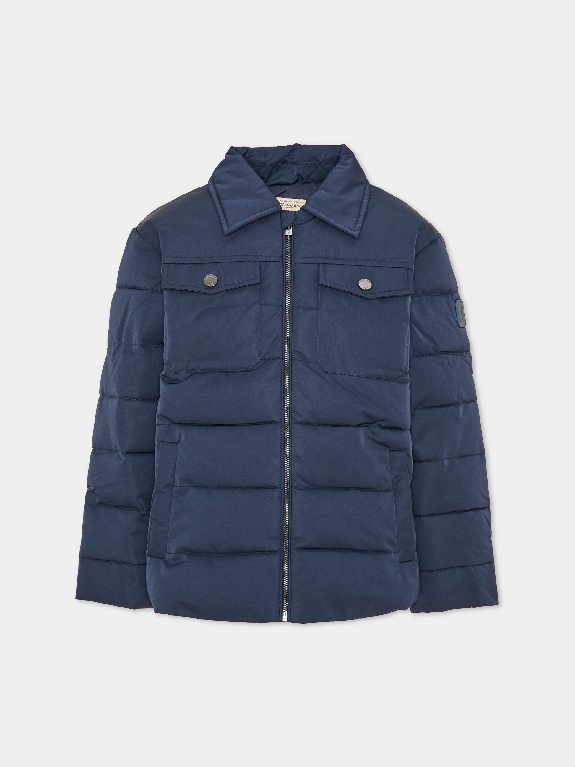 Piumino blu per bambino trapuntato,Trussardi Junior,TIA26043PI BLUE_NAVAL BLUE NAVAL