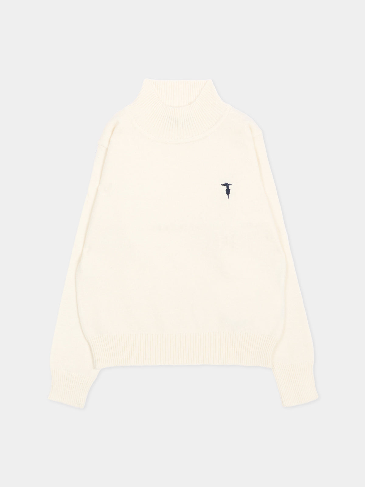 Dolcevita avorio per neonato con logo,Trussardi Junior,TIA26100MA OFF-WHITE OFF-WHITE