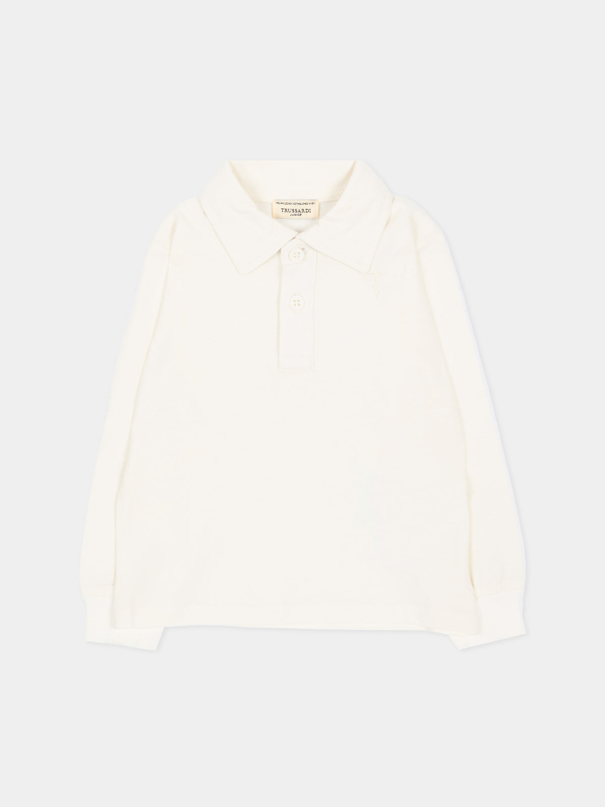 Polo a manica lunga avorio per neonato con ricamo,Trussardi Junior,TIA26018PO OFF-WHITE OFF-WHITE