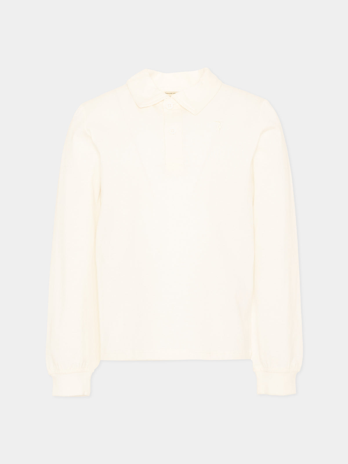 Polo a manica lunga avorio per bambino con ricamo,Trussardi Junior,TIA26018PO OFF-WHITE OFF-WHITE