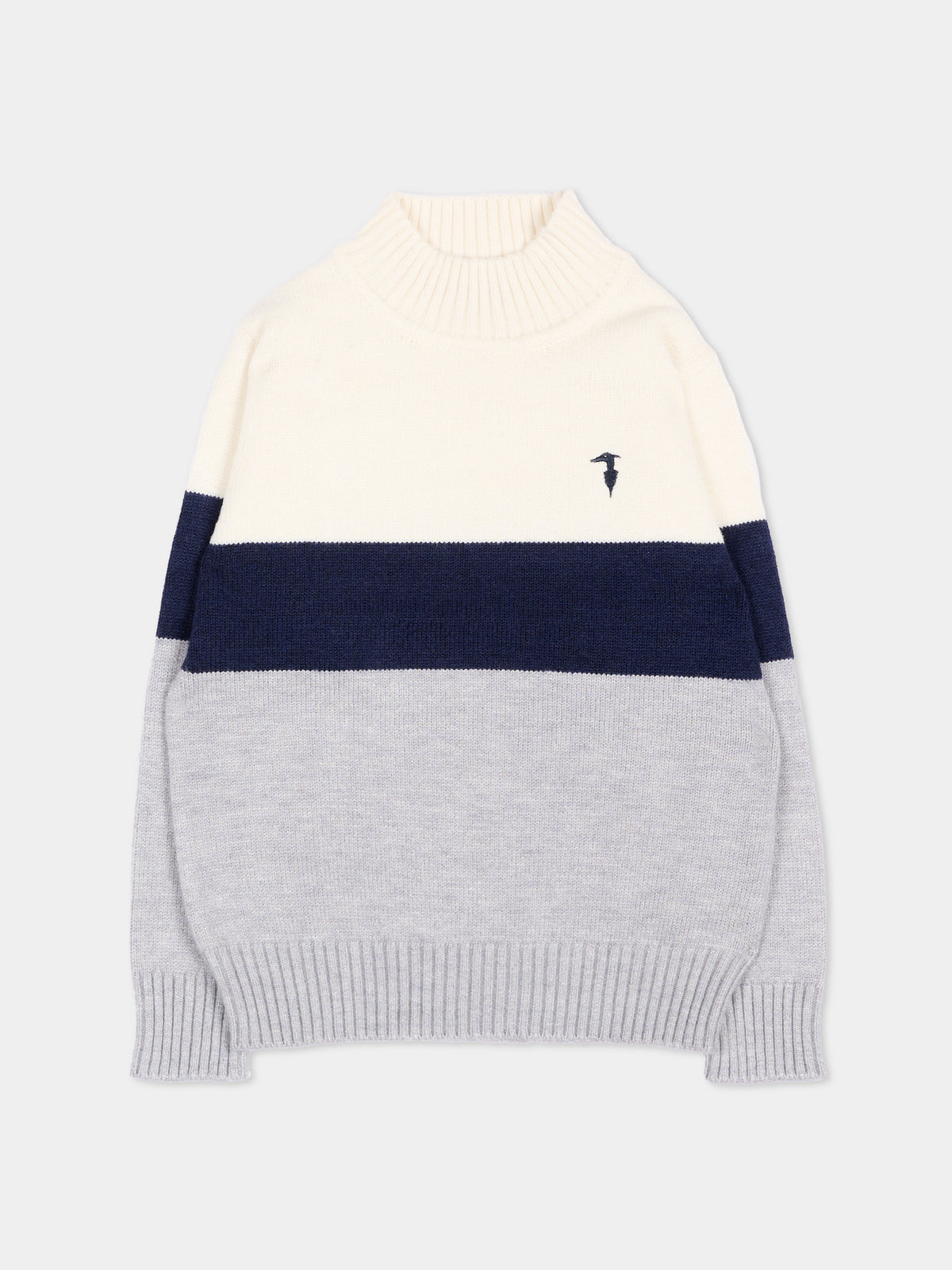 Dolcevita avorio per neonato con logo,Trussardi Junior,TIA26069MA O-WHT/BN/G OFF-WHITE