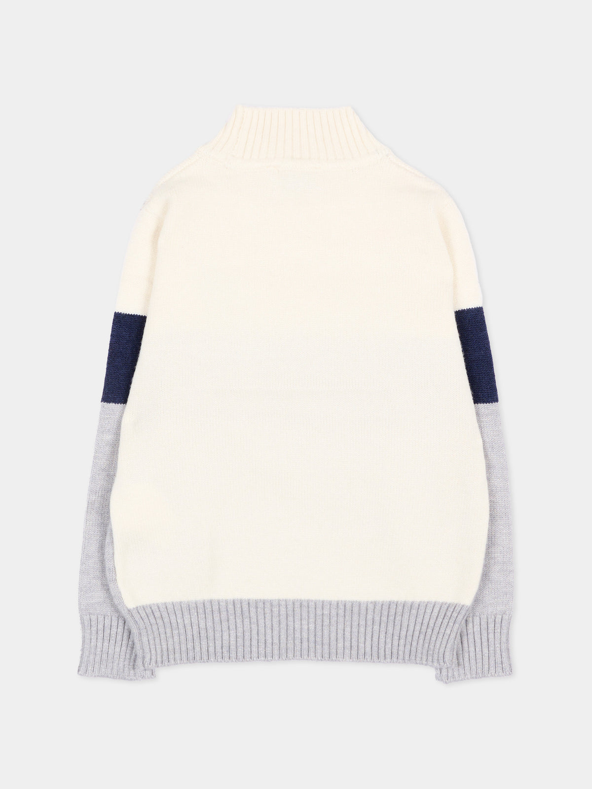 Dolcevita avorio per neonato con logo,Trussardi Junior,TIA26069MA O-WHT/BN/G OFF-WHITE