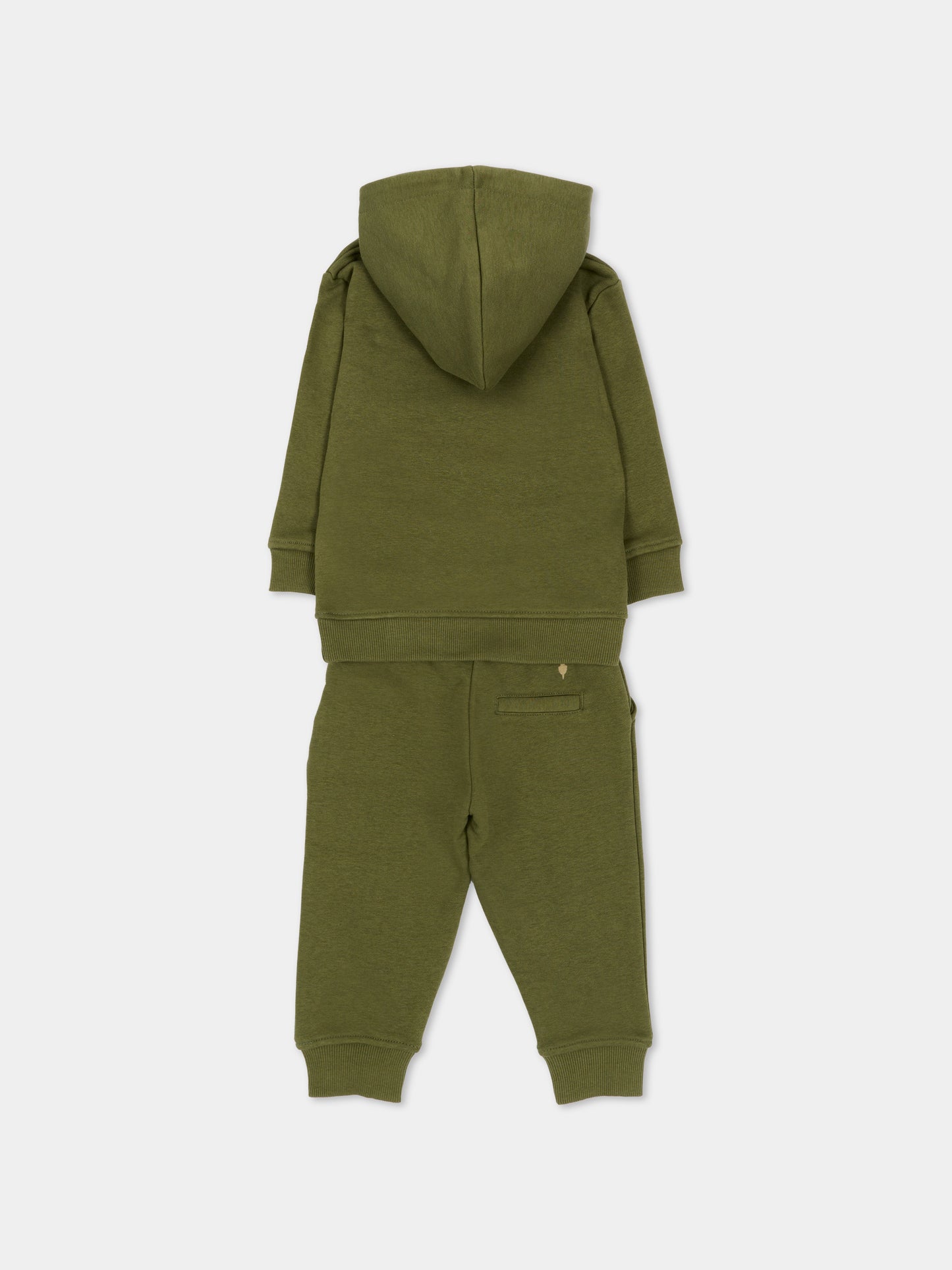 Completo sportivo lungo verde per neonato con logo,Trussardi Junior,TIA26102CF CYPRESS/CY CYPRESS