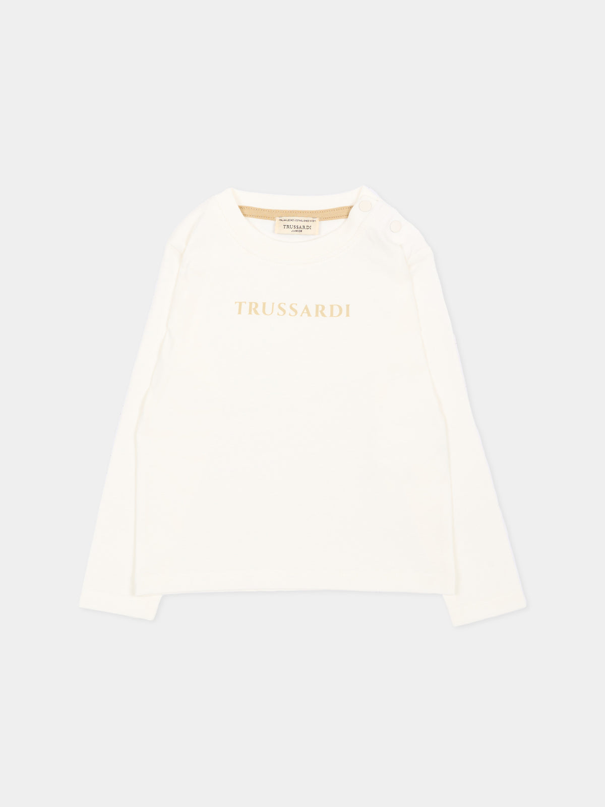 T-Shirt avorio per neonato con logo,Trussardi Junior,TIA26004TS OFF-WHITE OFF-WHITE