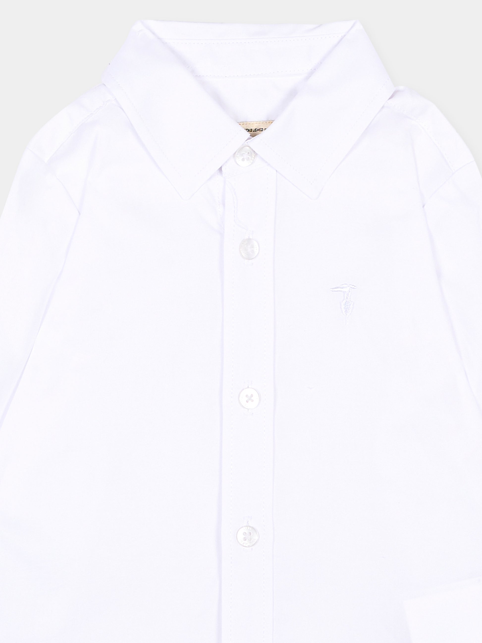 Camicia bianca per neonato con levriero,Trussardi Junior,TIA26016CA WHITE WHITE