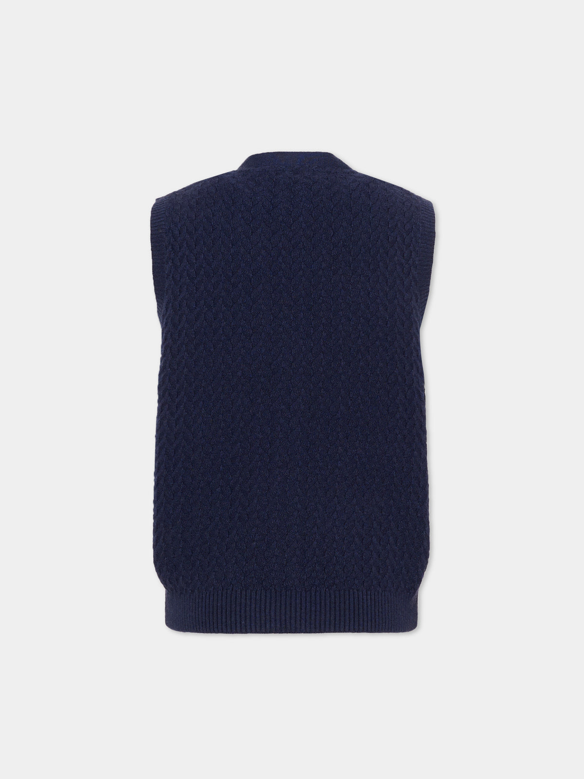 Gilet blu per bambino con logo,Trussardi Junior,TIA26013GL BLUE_NAVAL BLUE NAVAL