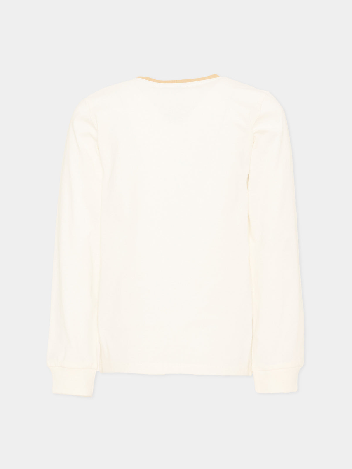 T-Shirt avorio per bambino con logo,Trussardi Junior,TIA26112TS O-WHT/KHAK OFF-WHITE