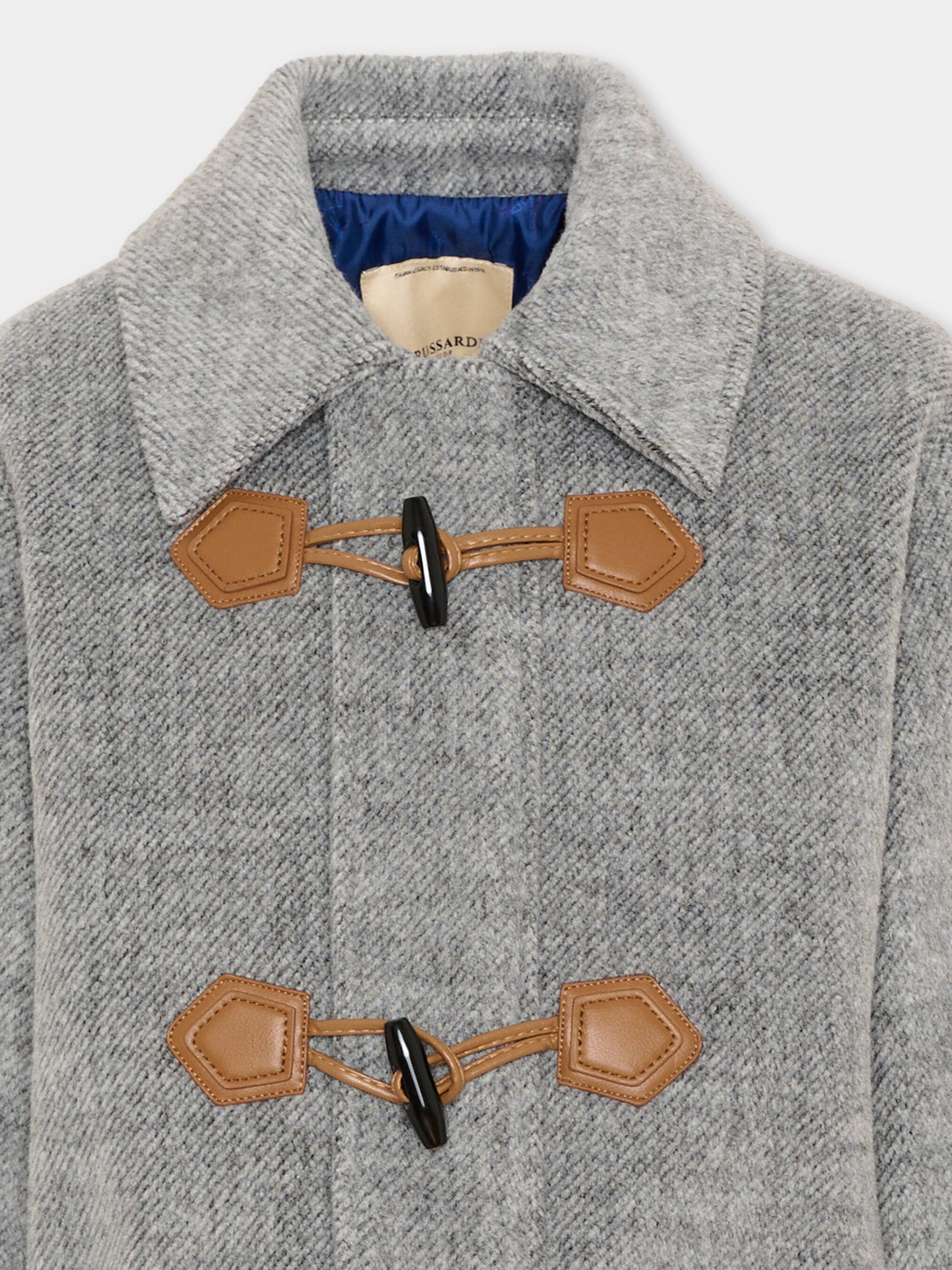 Cappotto grigio per bambino,Trussardi Junior,TBA26068CP GREY_LIG.M GREY LIGHT MELANGE