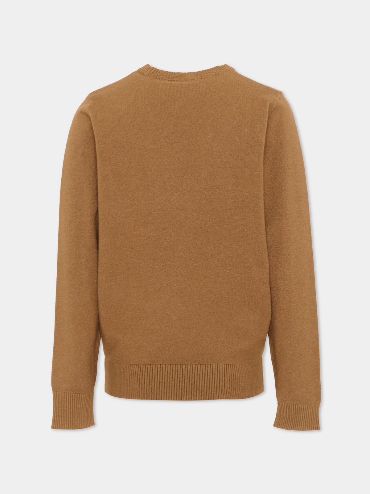 Maglione marrone per bambino con logo,Trussardi Junior,TBA26021MA CAMEL CAMEL