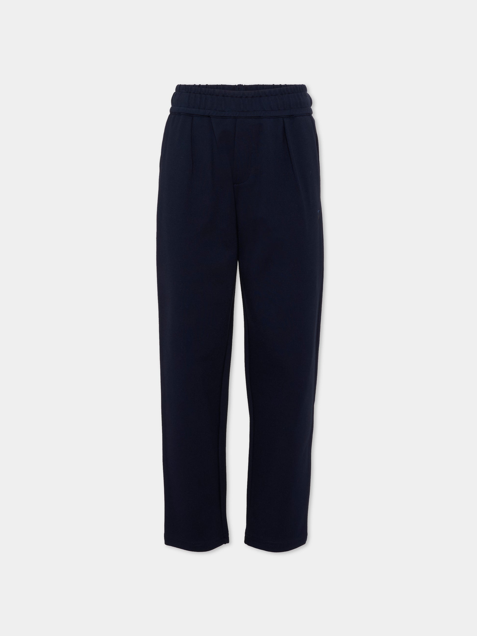 Pantalone blu per bambino con logo,Trussardi Junior,TIA26172PA BLUE_NAVAL BLUE NAVAL