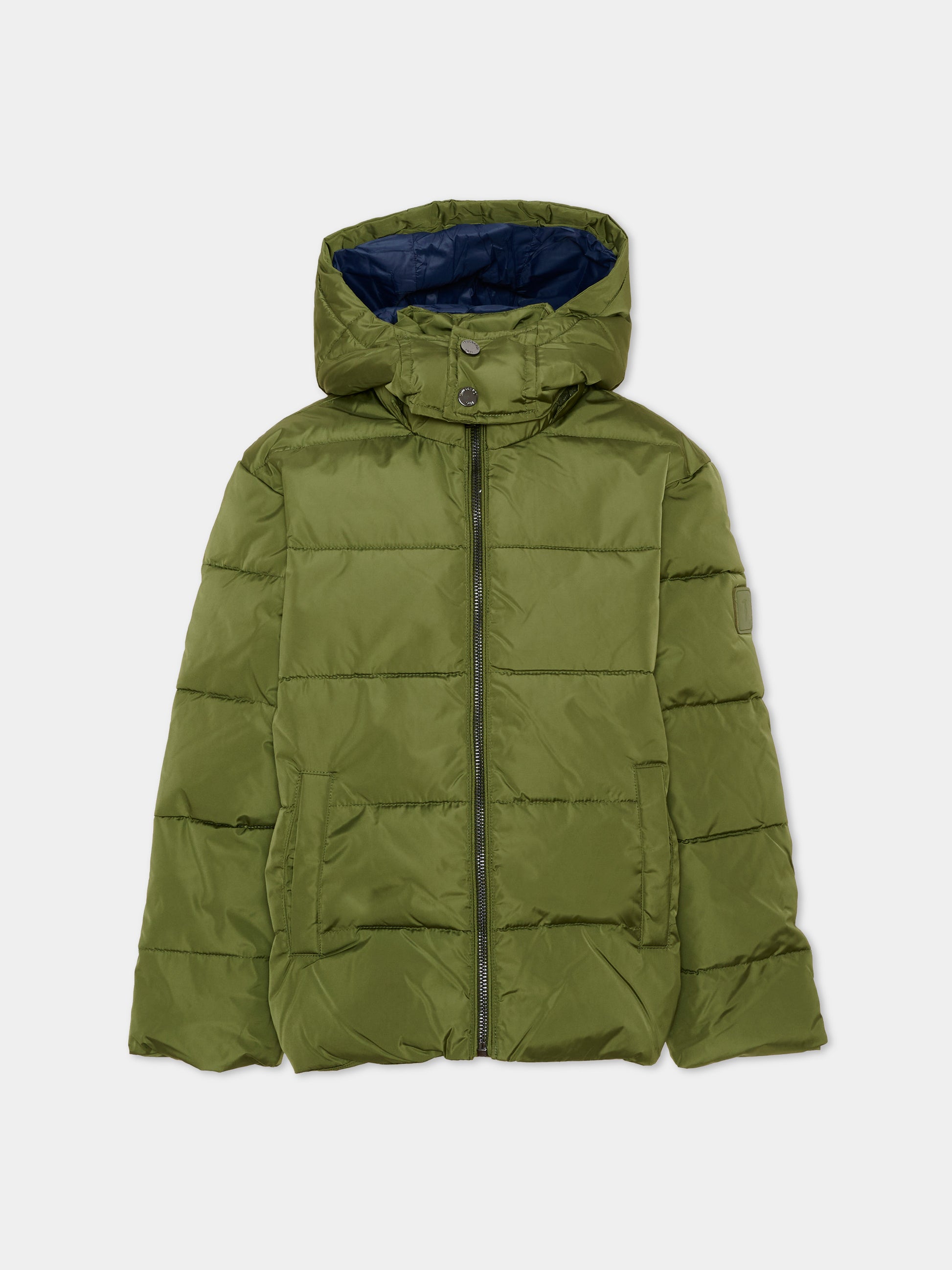 Piumino verde per bambino con cappuccio,Trussardi Junior,TBA26027PI CYPRESS CYPRESS