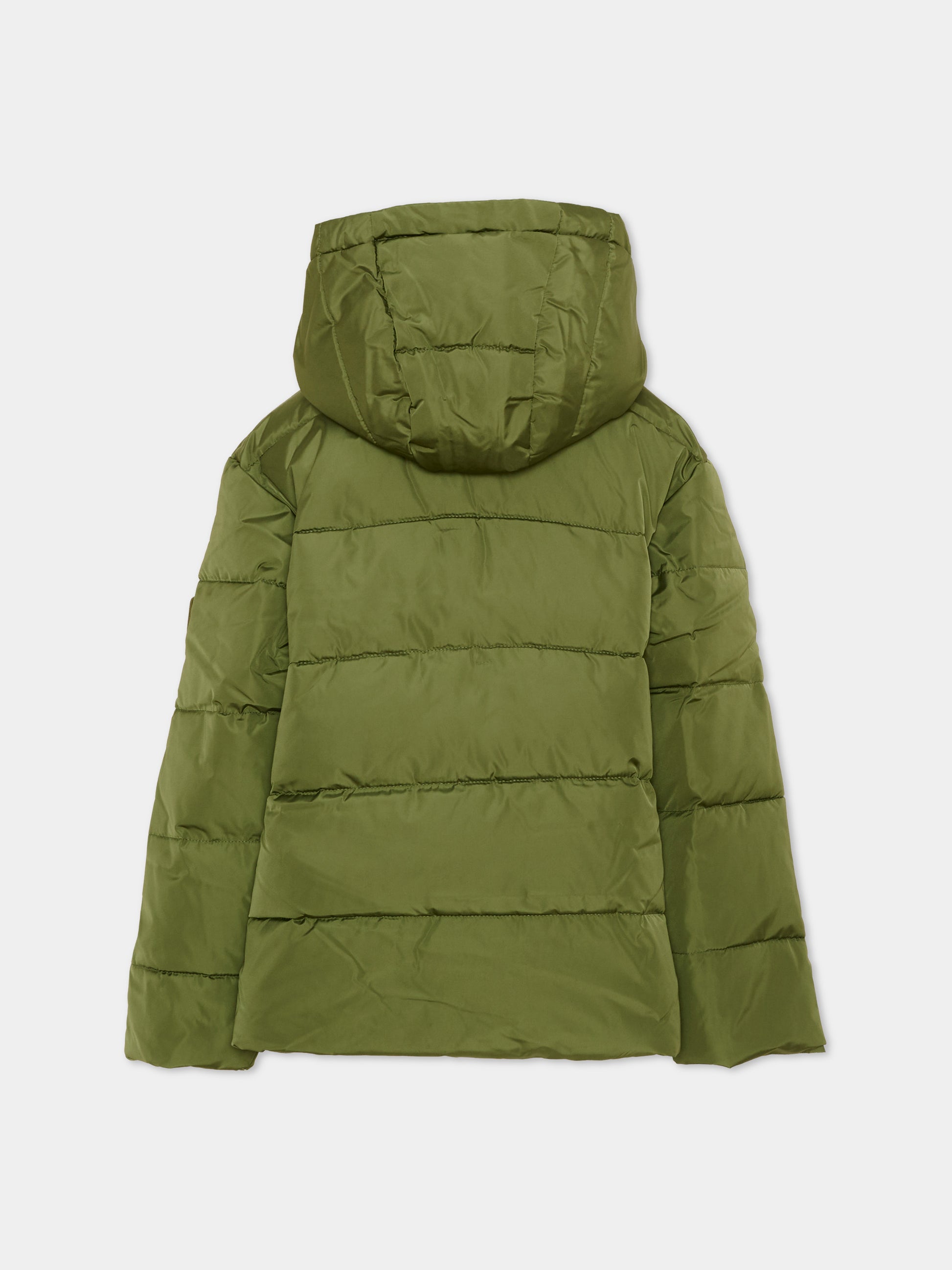 Piumino verde per bambino con cappuccio,Trussardi Junior,TBA26027PI CYPRESS CYPRESS