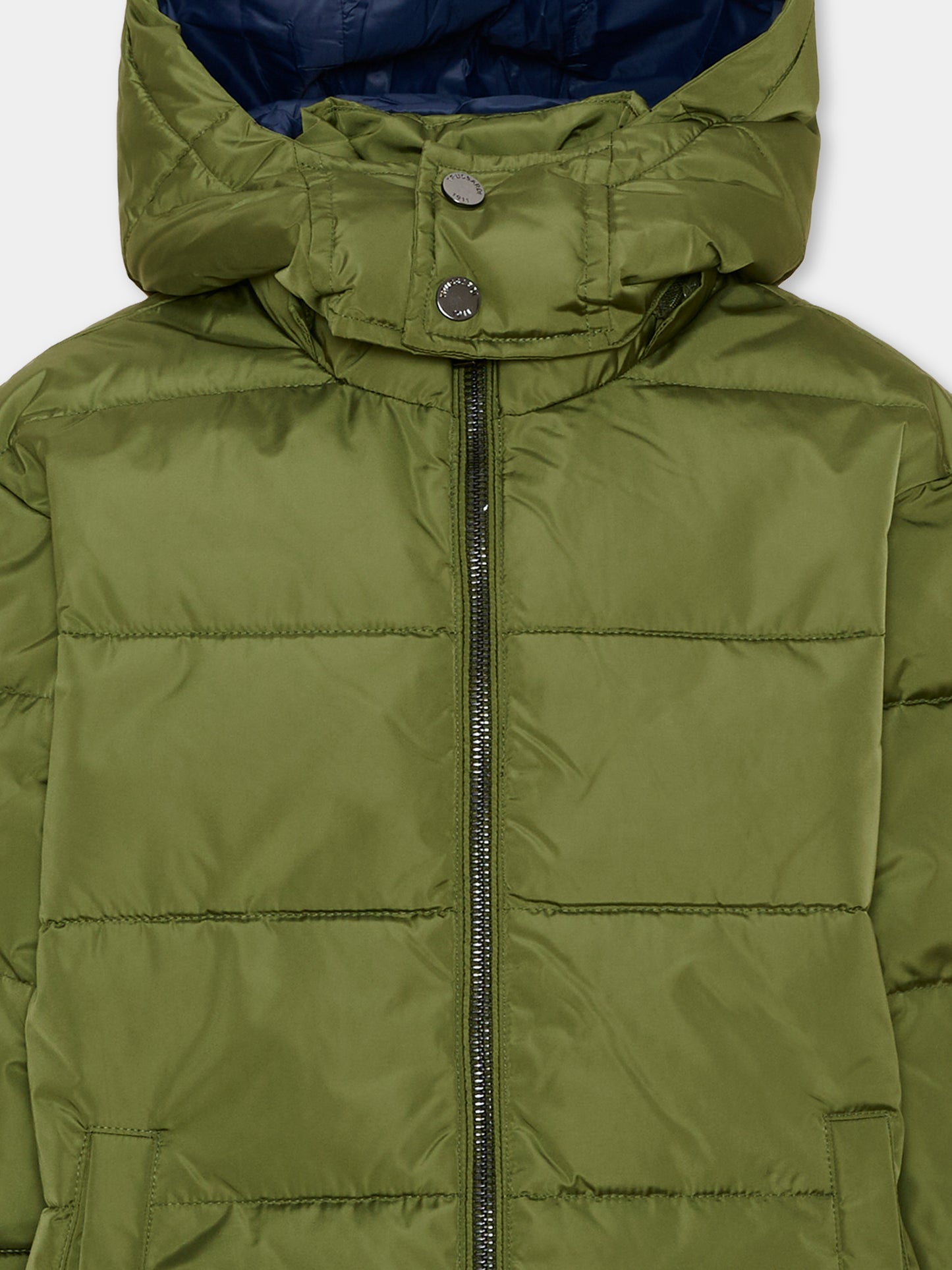 Piumino verde per bambino con cappuccio,Trussardi Junior,TBA26027PI CYPRESS CYPRESS