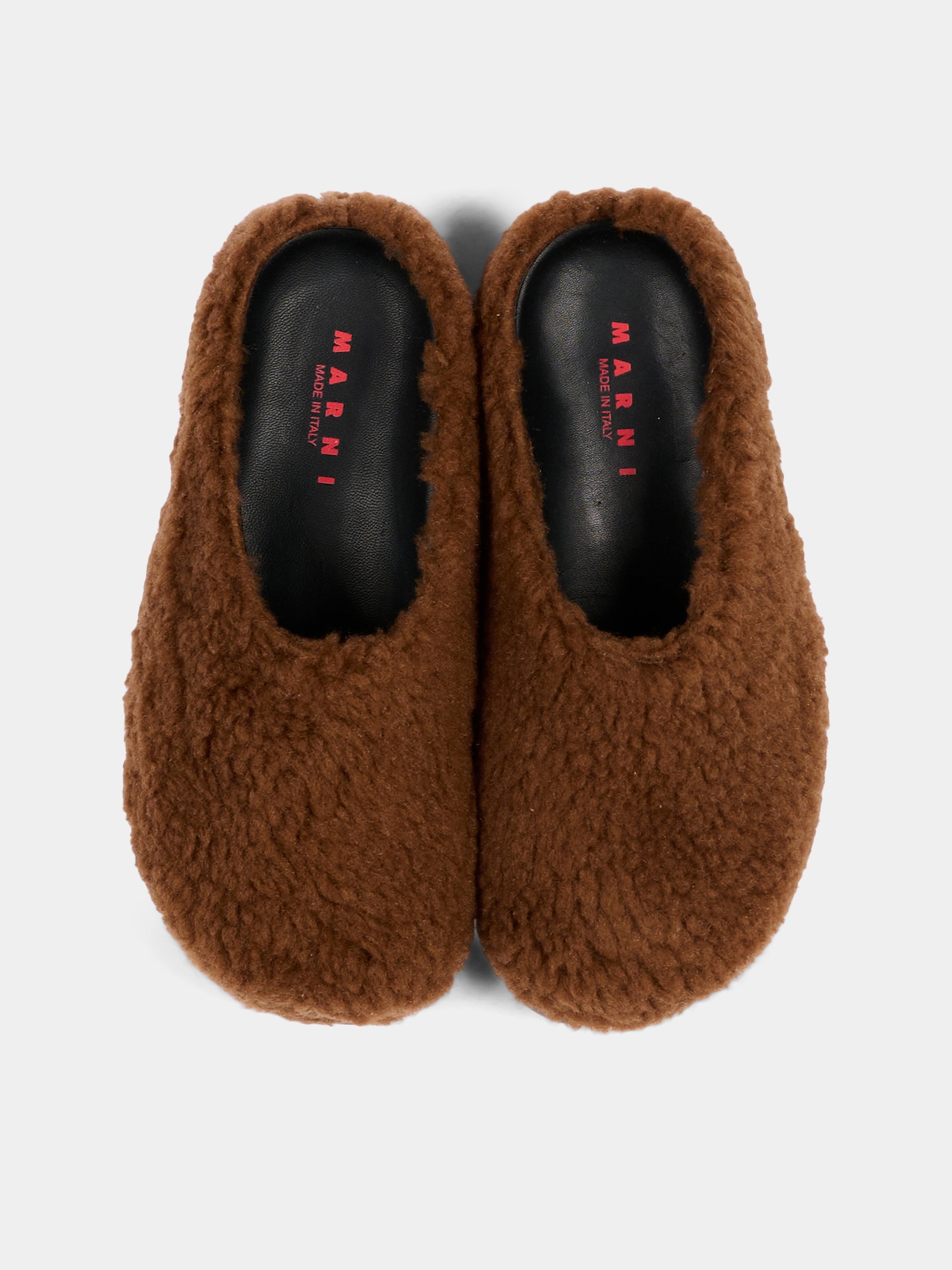 Sabot marrone per bambina effetto pelliccia,Marni Kids,83781 VAR3