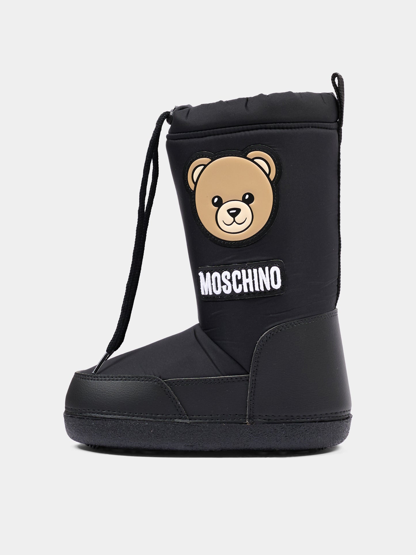 Stivali neve neri per bambini con Teddy Bear,Moschino Kids,84301 VAR1