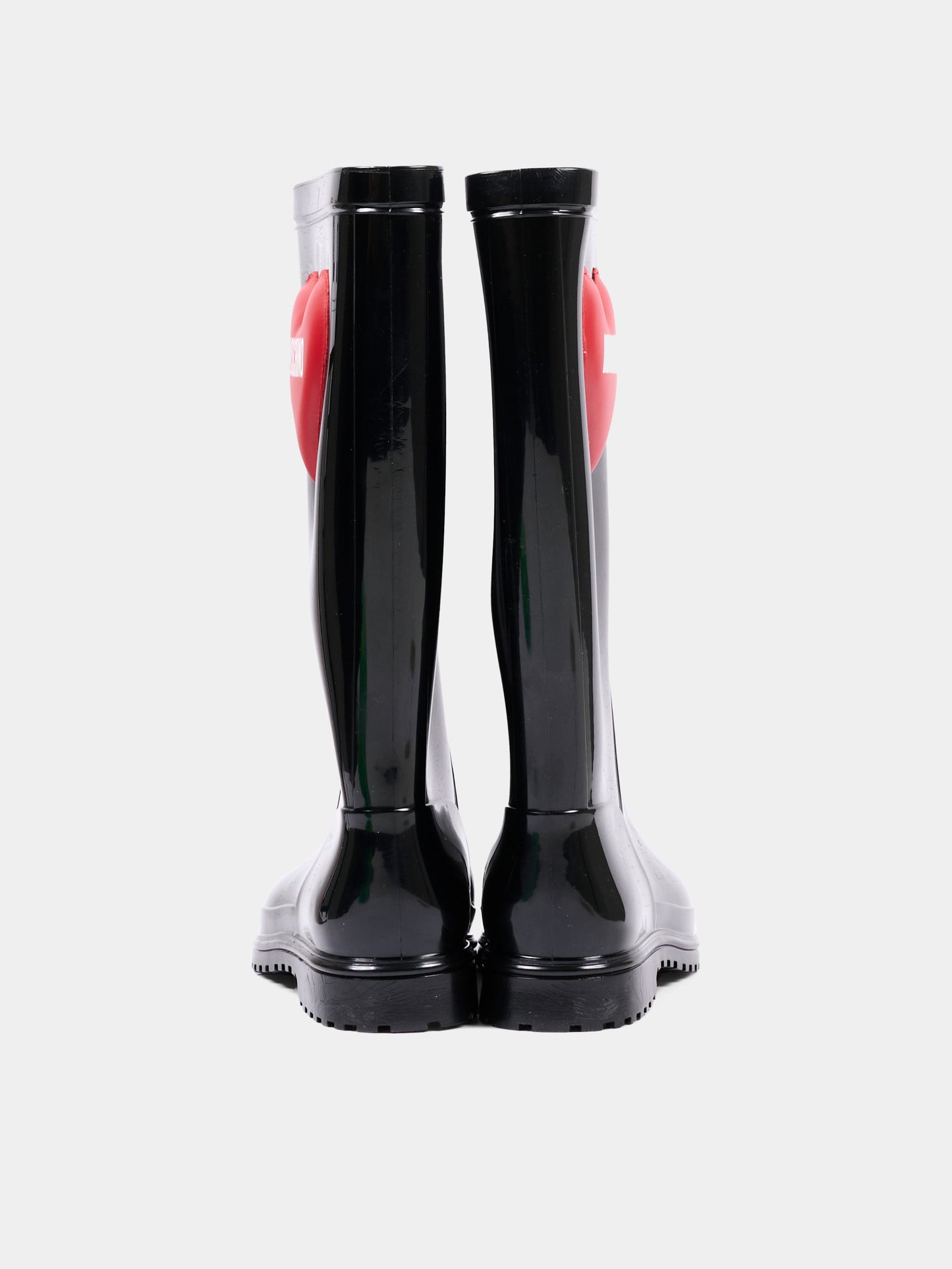 Stivali pioggia neri per bambina con logo,Moschino Kids,84289 VAR1