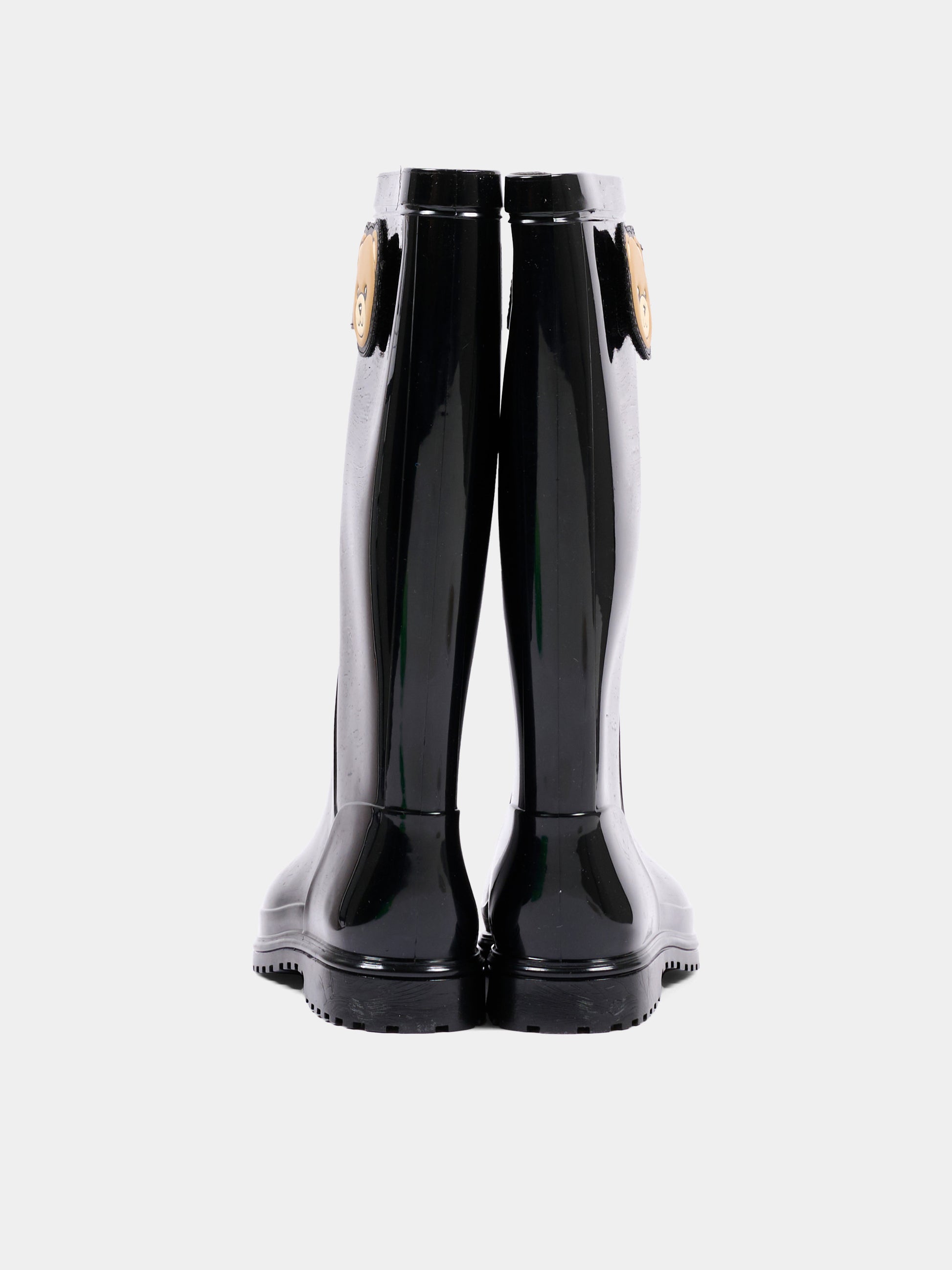 Stivali pioggia neri per bambini con Teddy Bear,Moschino Kids,84291 VAR1