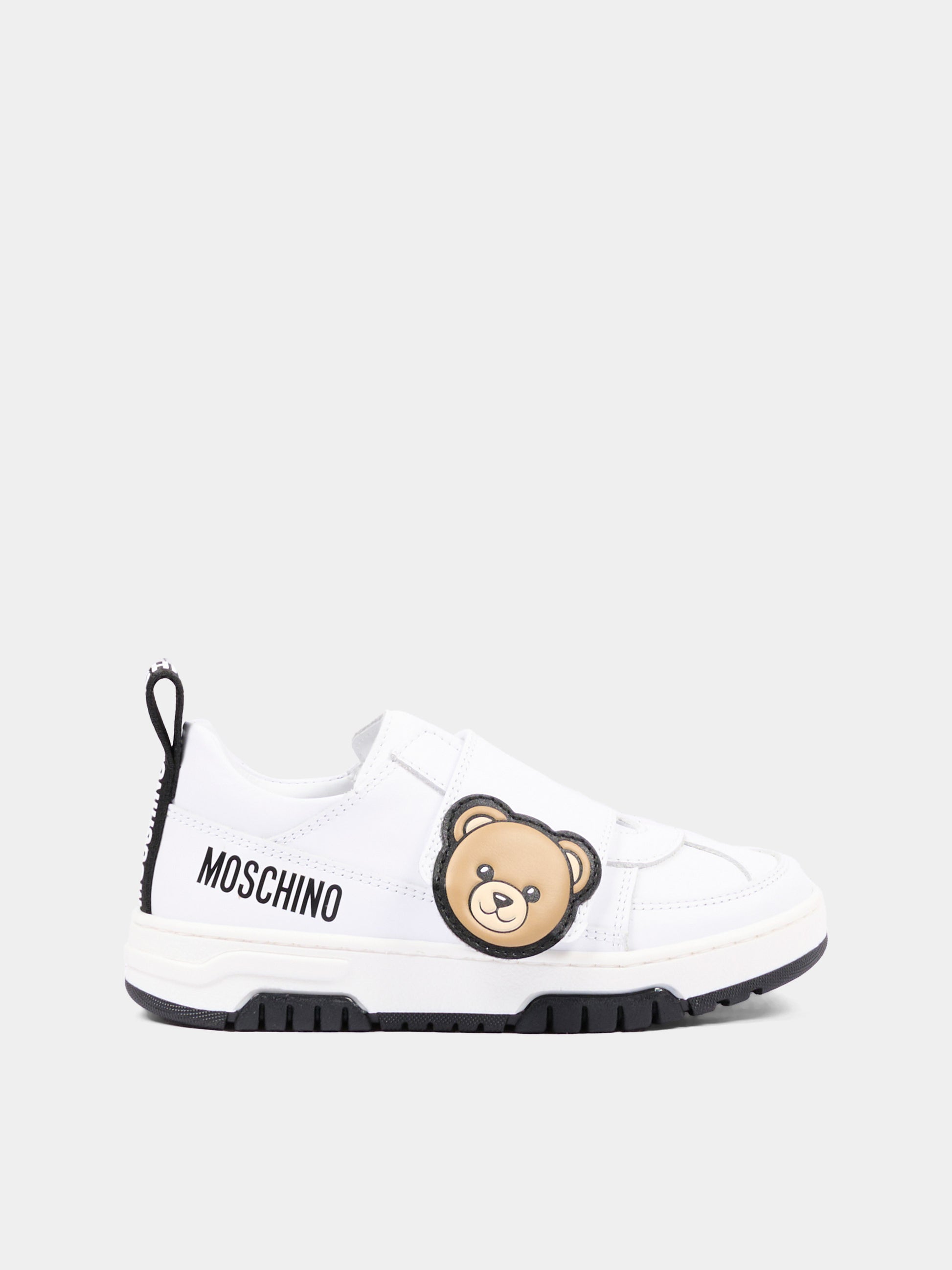 Sneakers bianche per bambini con Teddy Bear,Moschino Kids,84243 VAR5
