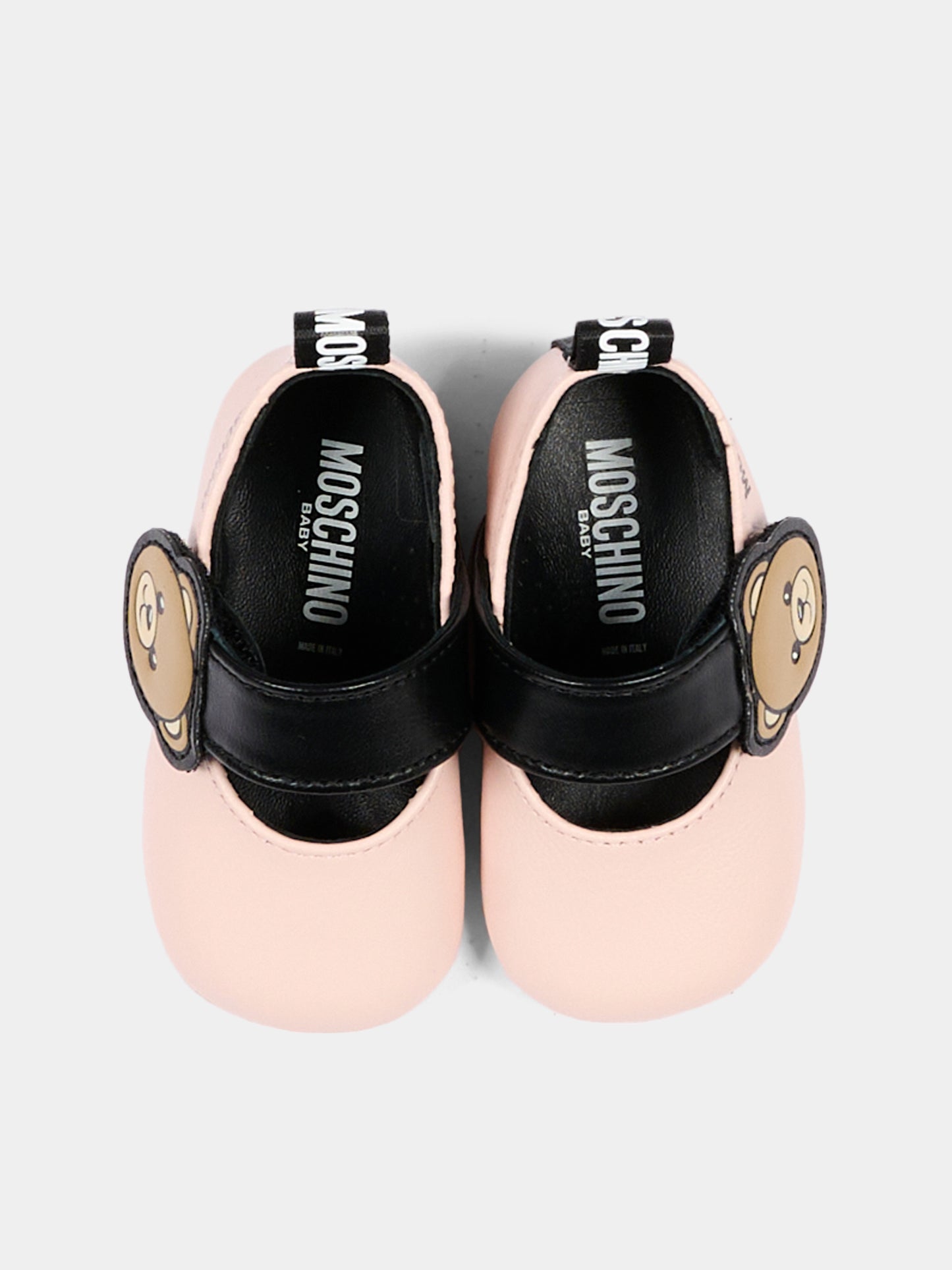 Ballerine rosa per neonata con Teddy Bear,Moschino Kids,84054 VAR5