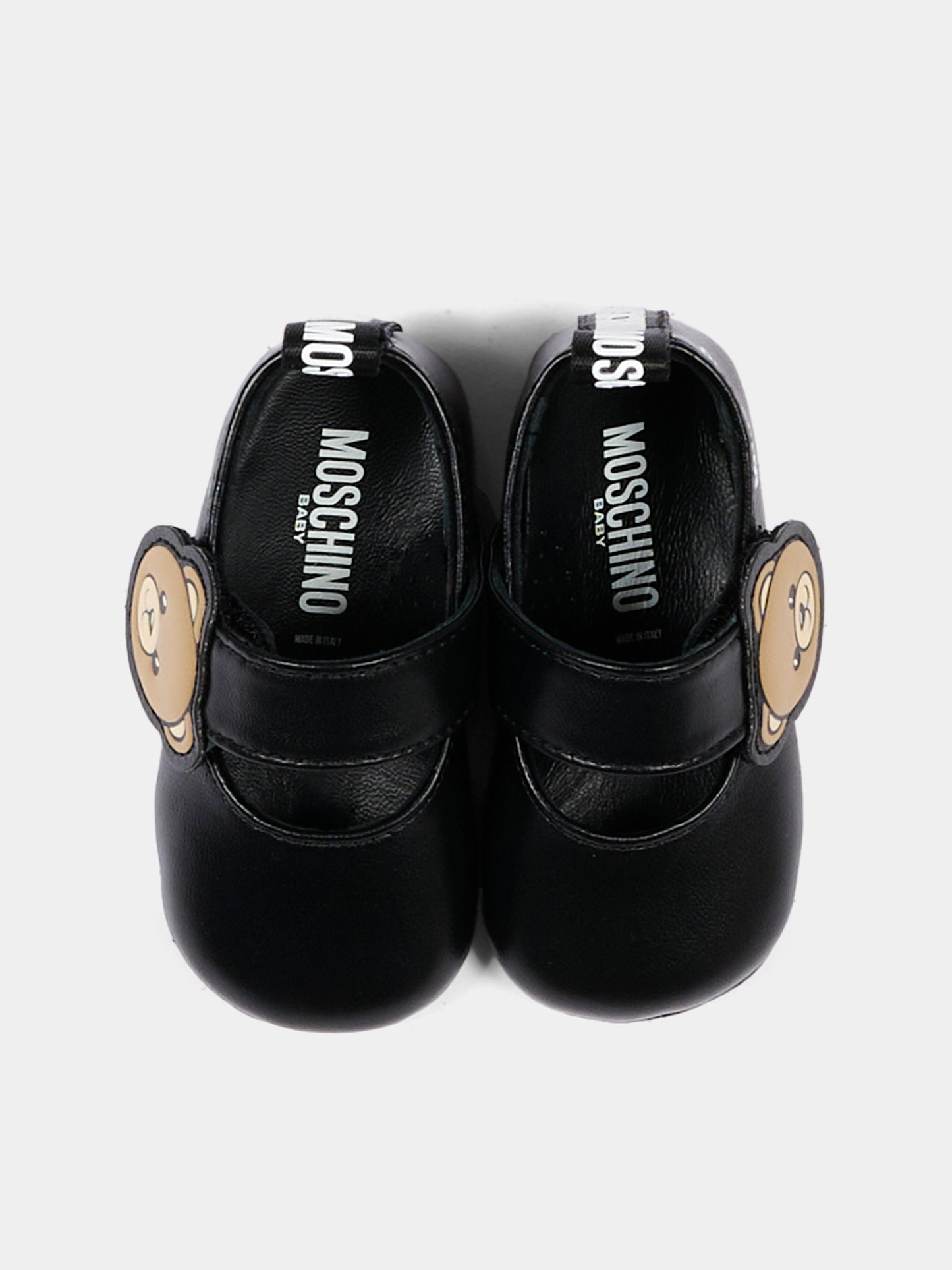 Ballerine nere per neonata con Teddy Bear,Moschino Kids,84054 VAR6