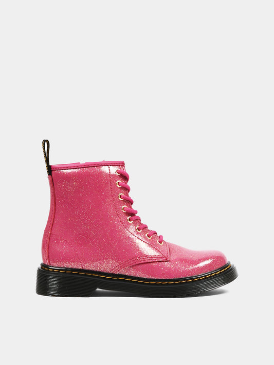 Anfibi fucsia 1460 per bambina glitter