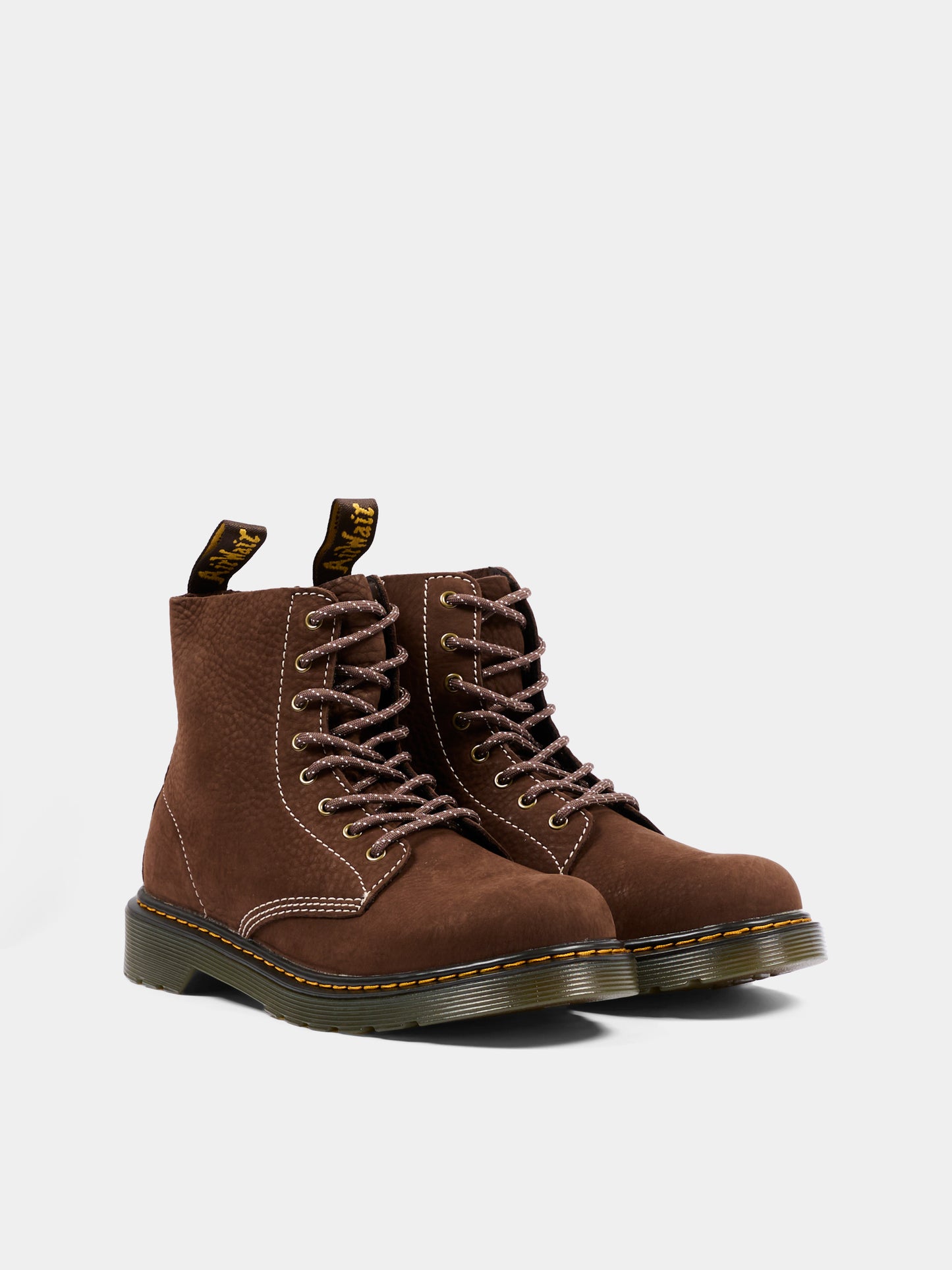 Anfibi 1460 marroni per bambino,Dr. Martens,1460 PASCAL Y 42169200 DARK BROWN TUMBLED NUBUCK