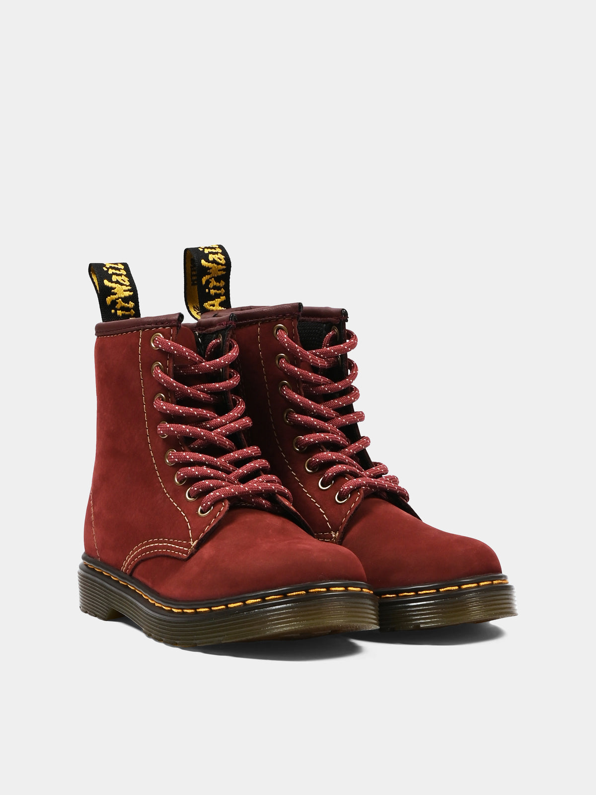 Anfibi rossi 1460 per bambini,Dr. Martens,1460 J 43431600 CHERRY RED MILLED NUBUCK WP