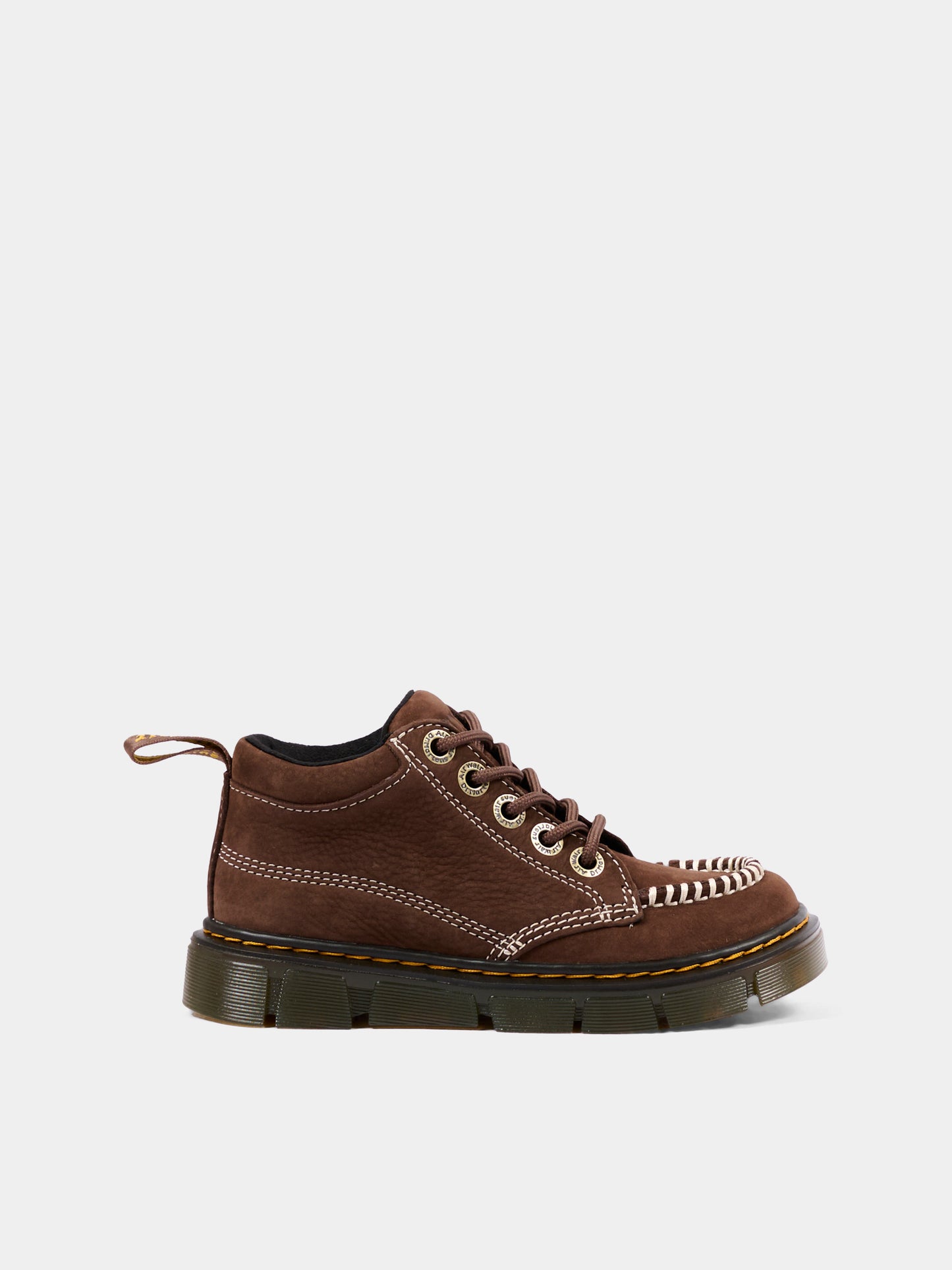 Stivaletti marrone Raffe J per bambino,Dr. Martens,RAFFE MOC BOOT J 43238200 DARK BROWN
