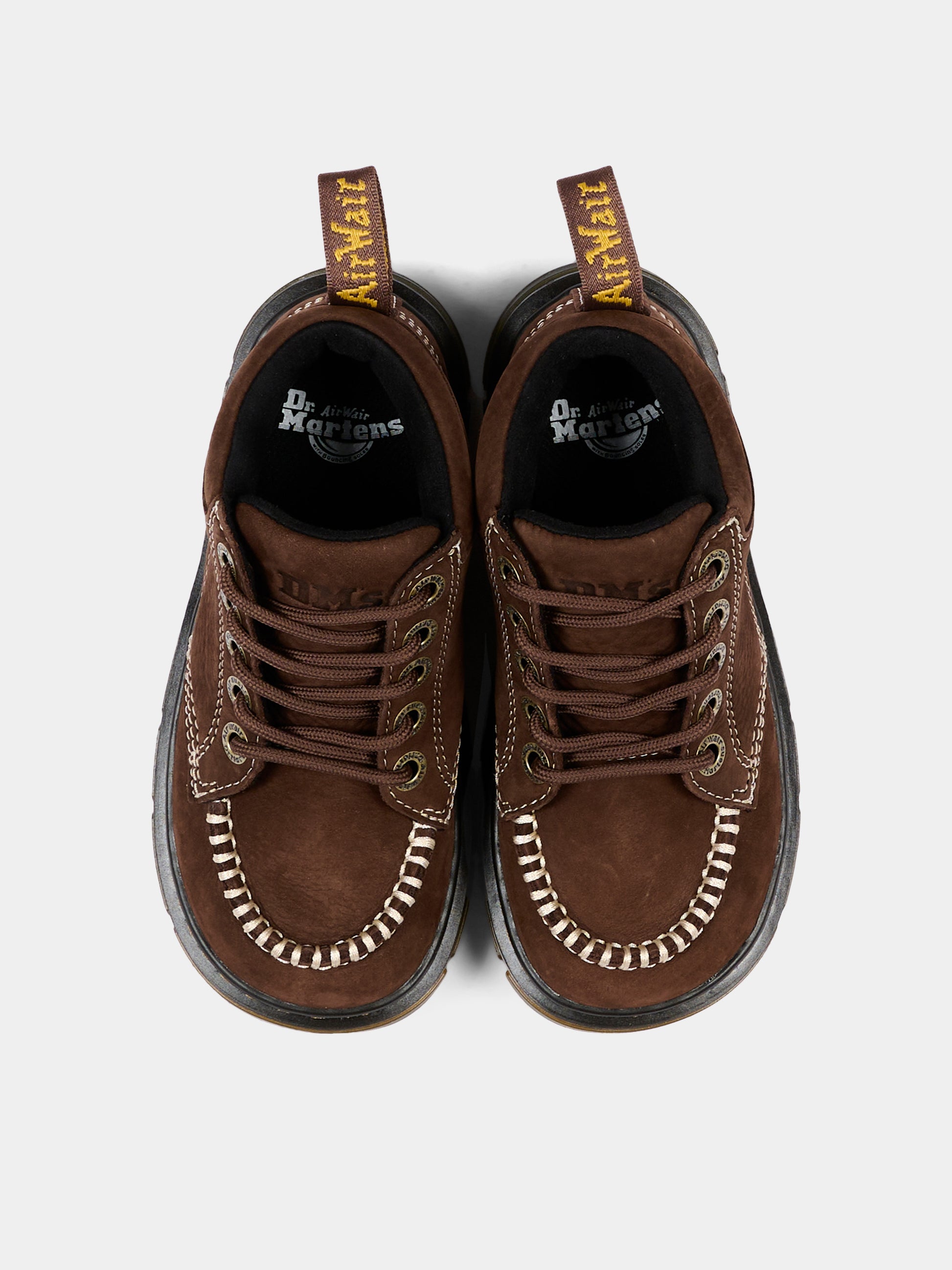 Stivaletti marrone Raffe J per bambino,Dr. Martens,RAFFE MOC BOOT J 43238200 DARK BROWN