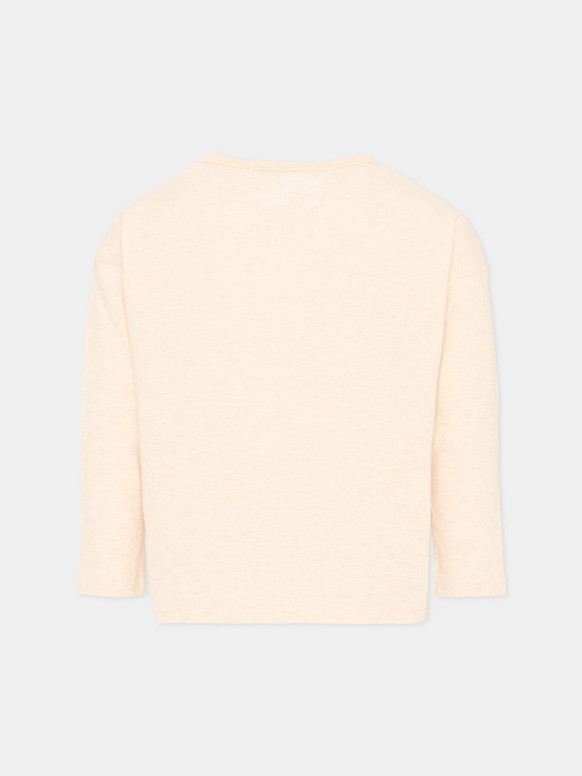 T-shirt a manica lunga beige per bambino con stampa,Bobo Choses,B226AC012