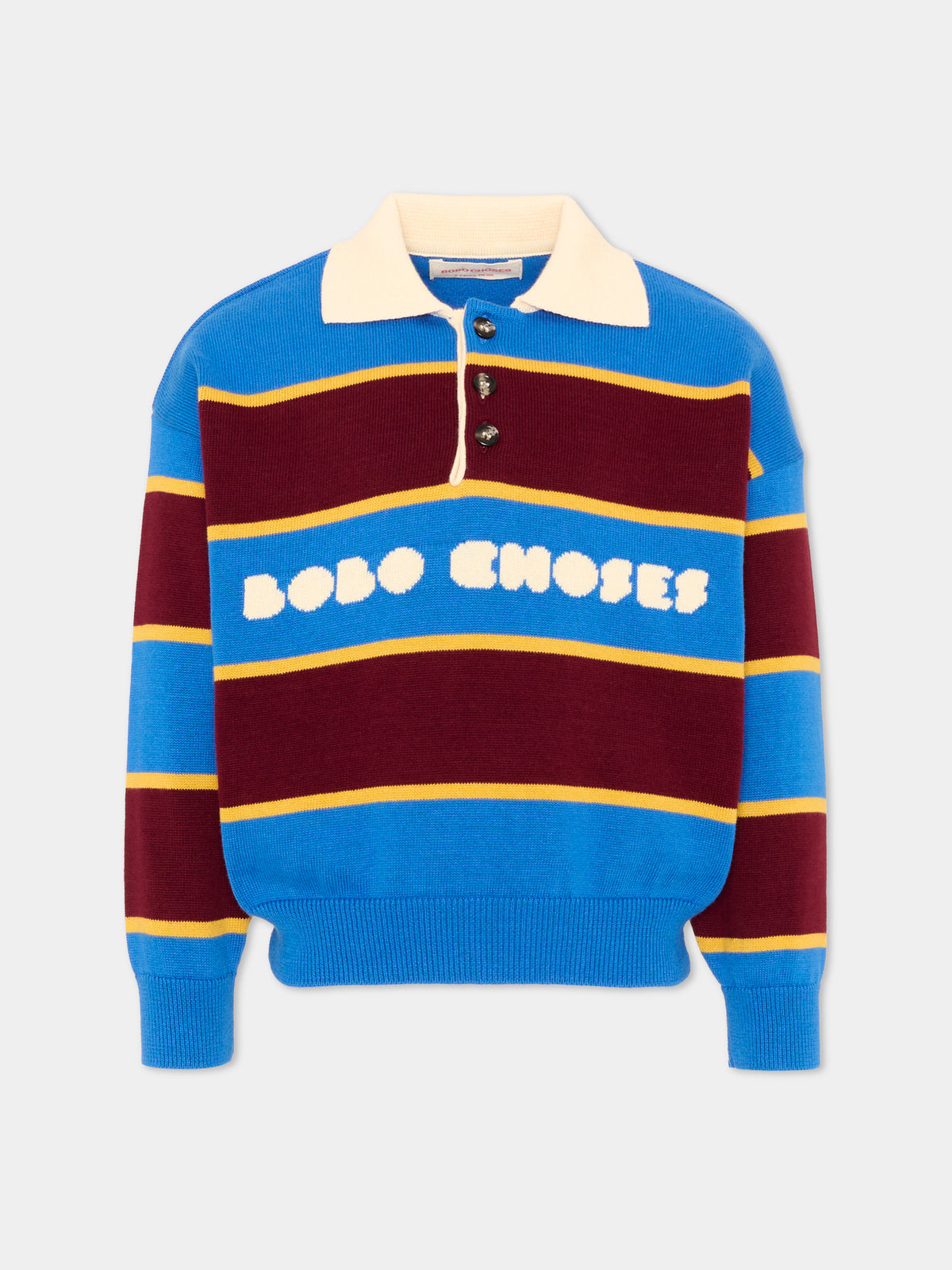 Polo a manica lunga multicolor per bambino rigata,Bobo Choses,B226AC116