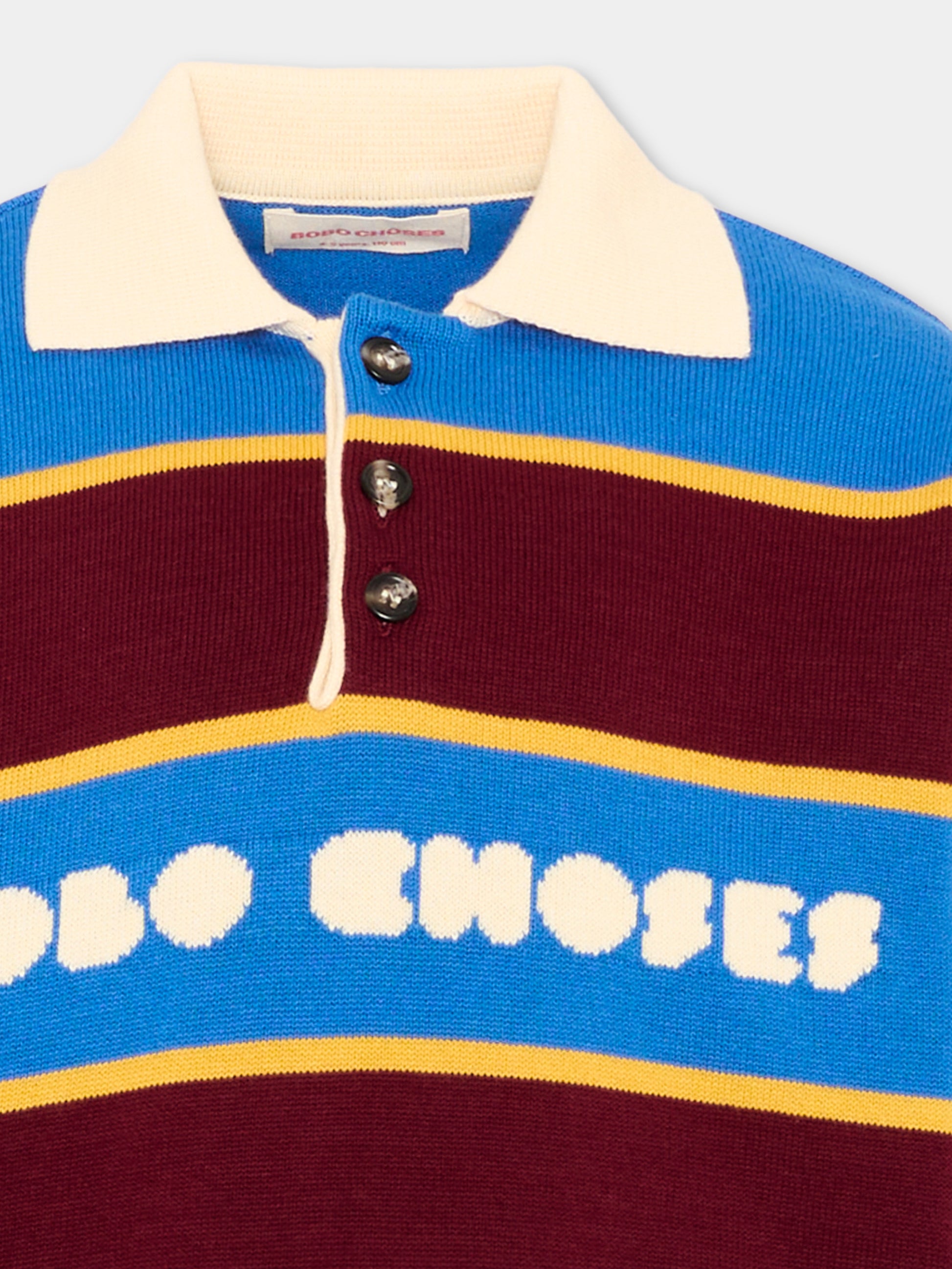 Polo a manica lunga multicolor per bambino rigata,Bobo Choses,B226AC116