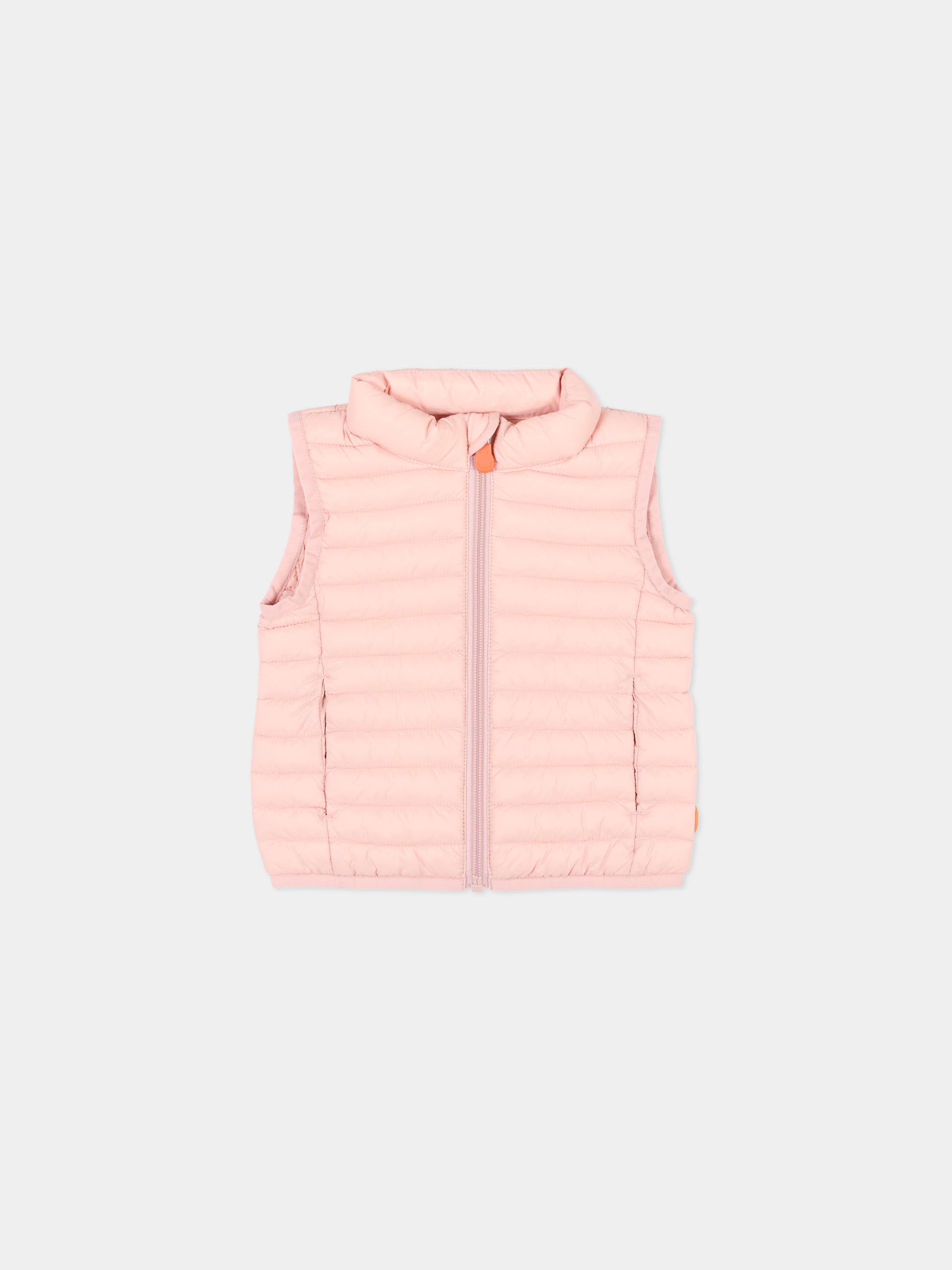 Gilet rosa per neonata con logo,Save The Duck Kids,I81480X GIGA20 80007