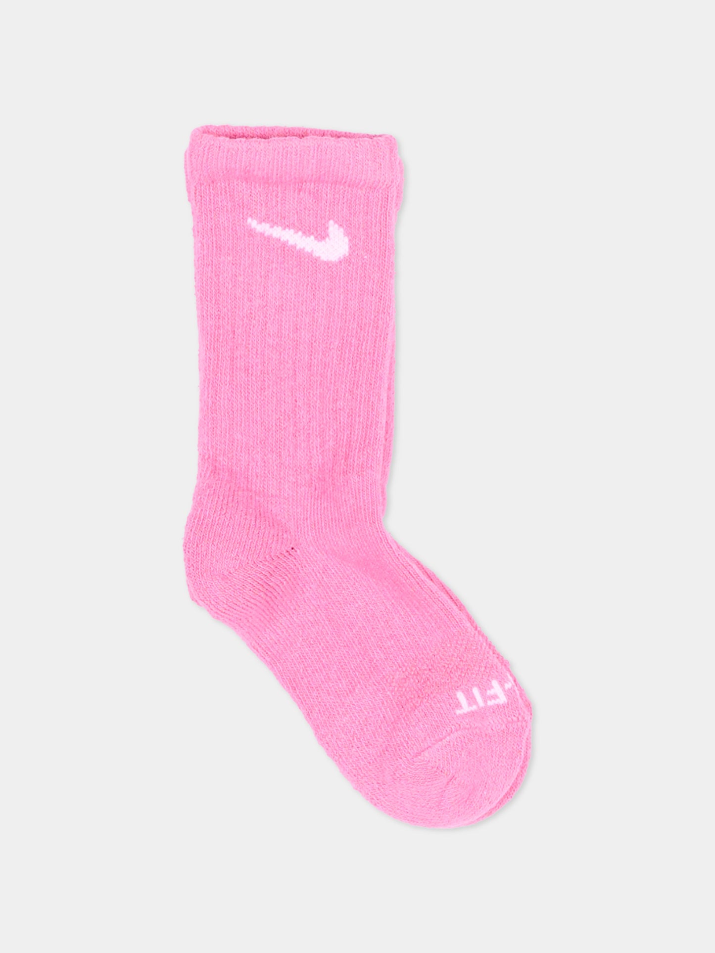 Calza spugna rosa per bambina con logo,Nike,UN0019 V12/RN0019 V12