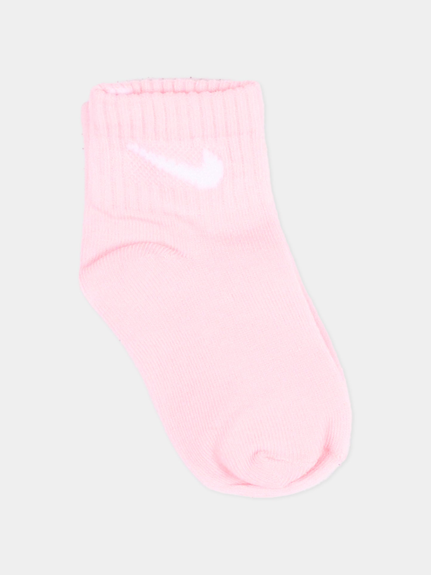 Calza spugna rosa per bambina con logo,Nike,NN0641 V12