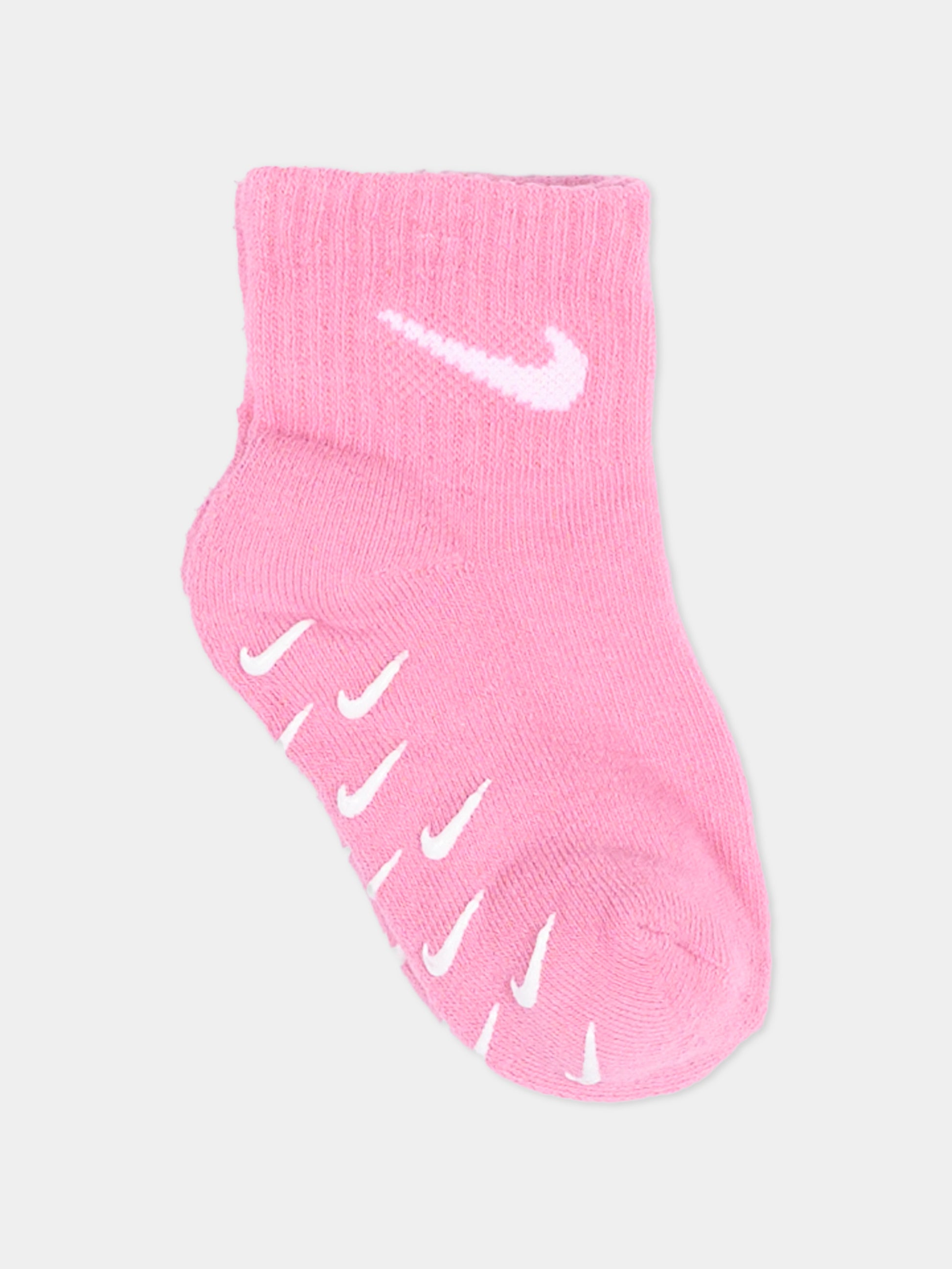 Calza spugna rosa per bambina con logo,Nike,NN1131 ACG