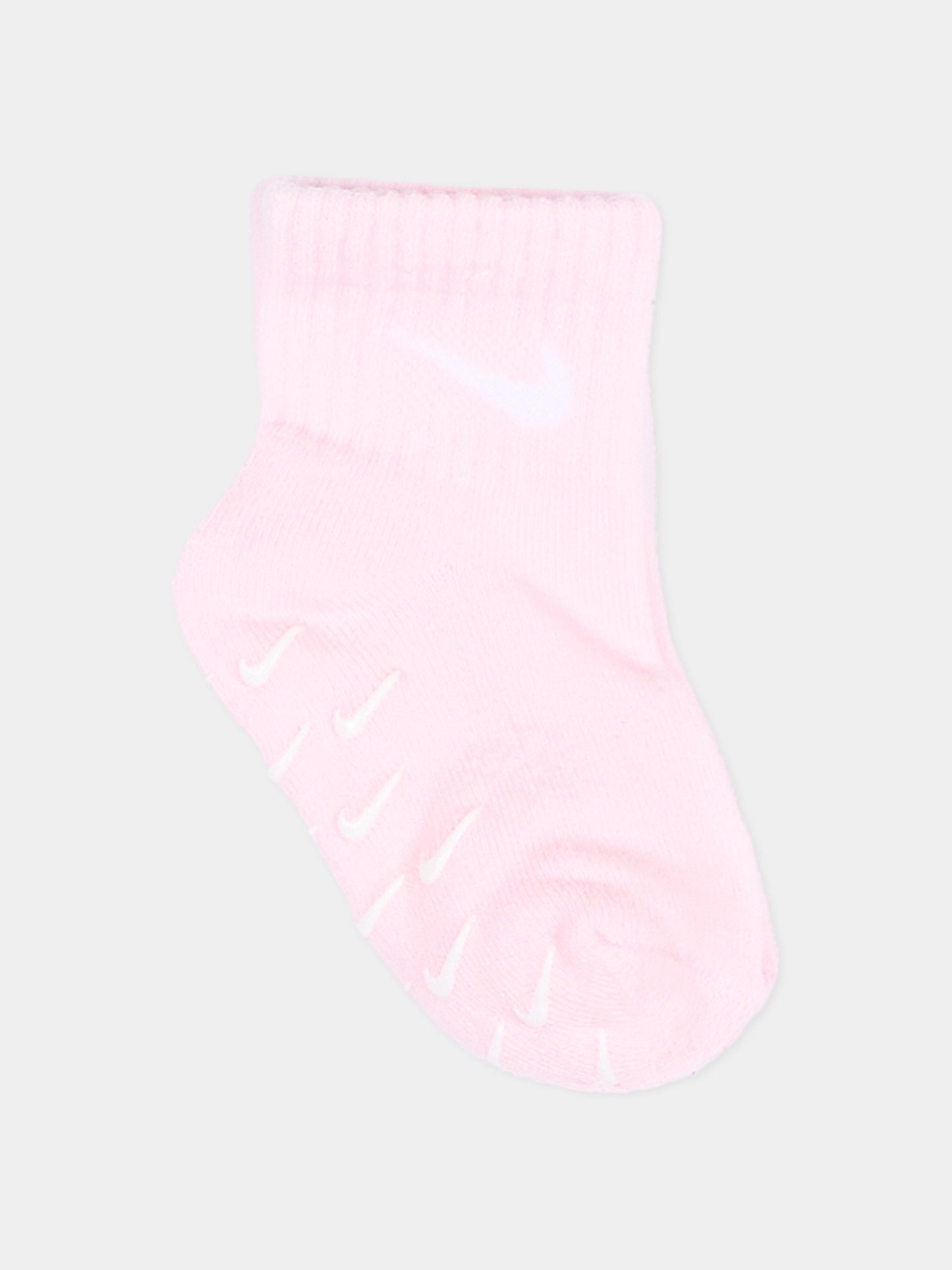 Calza spugna rosa per bambina con logo,Nike,NN1131 ACG