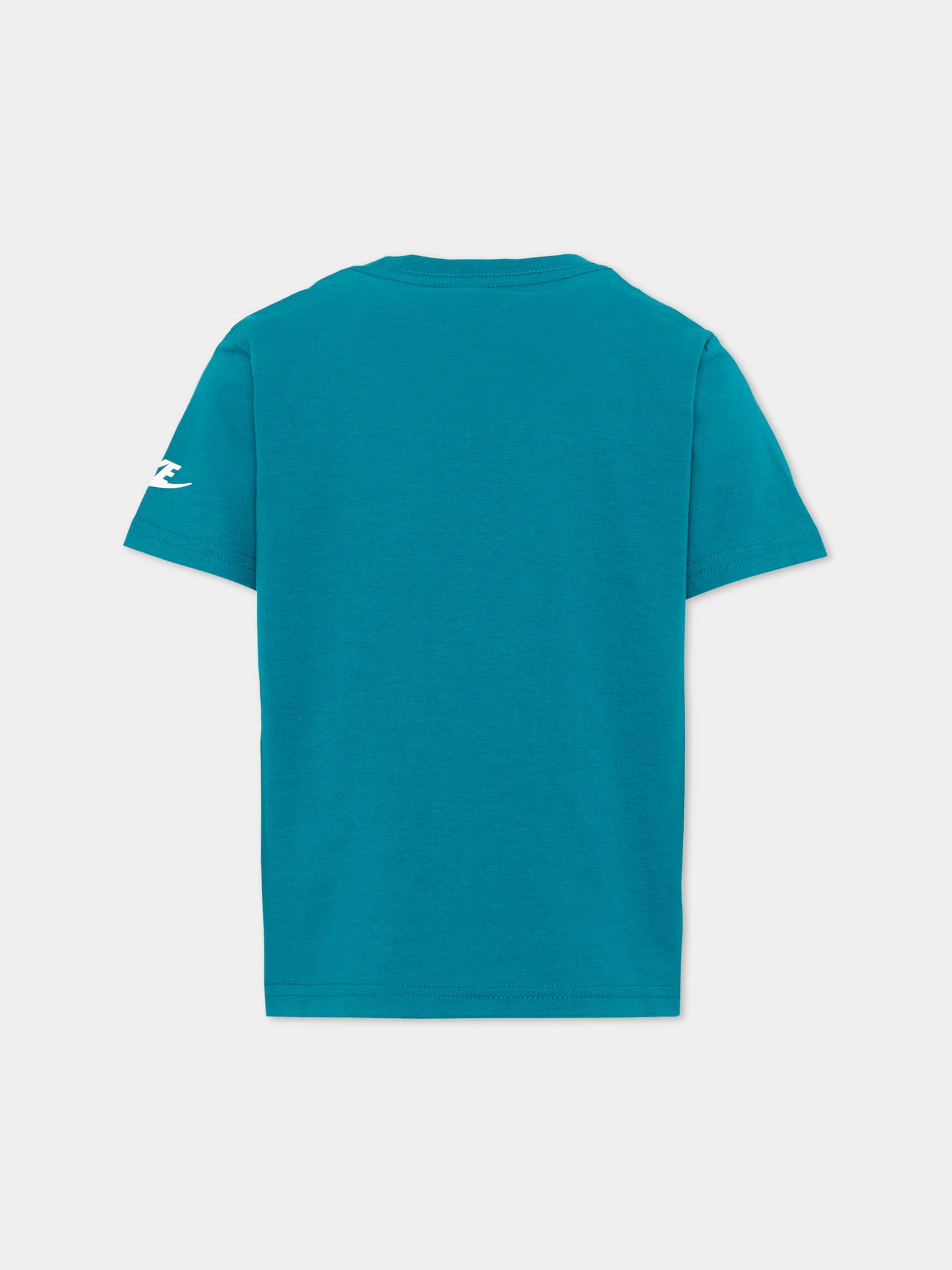 T-Shirt verde per bambino con logo,Nike,86J575 B9I