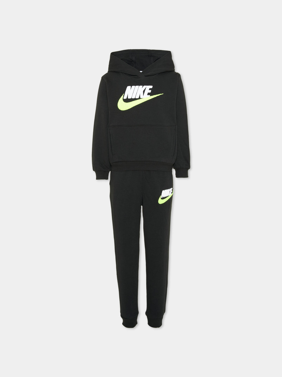Completo sportivo lungo nero per bambino con logo,Nike,86N385 023