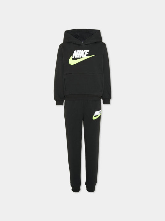 Completo sportivo lungo nero per bambino con logo,Nike,86N385 023