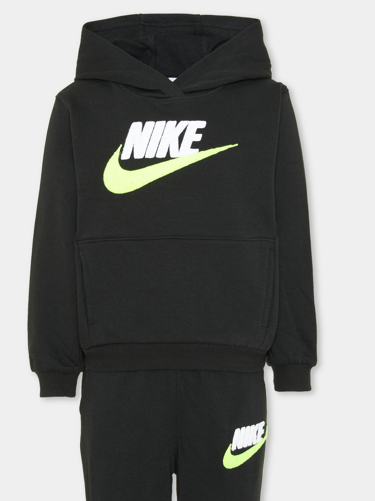 Completo sportivo lungo nero per bambino con logo,Nike,86N385 023